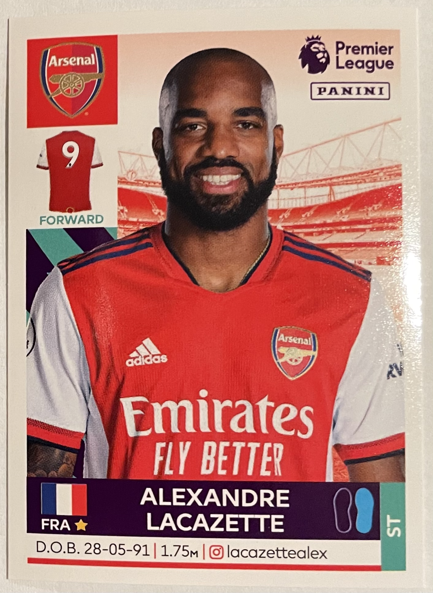 alexandre lacazette 2022 panini sticker