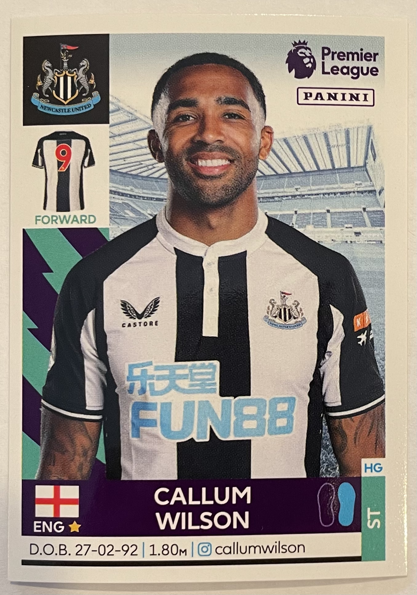 callum wilson 2022 panini sticker