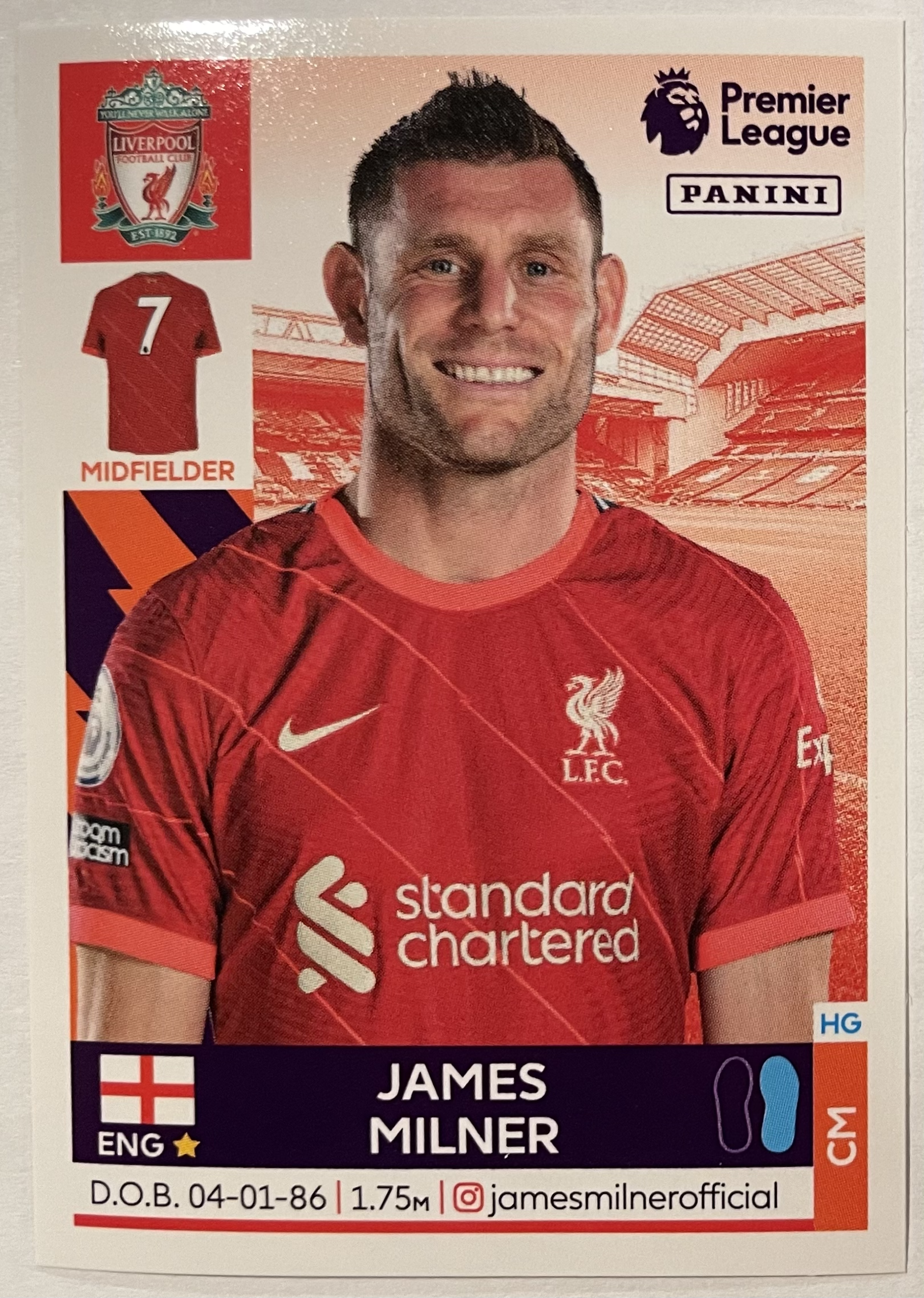 james milner 2022 panini sticker