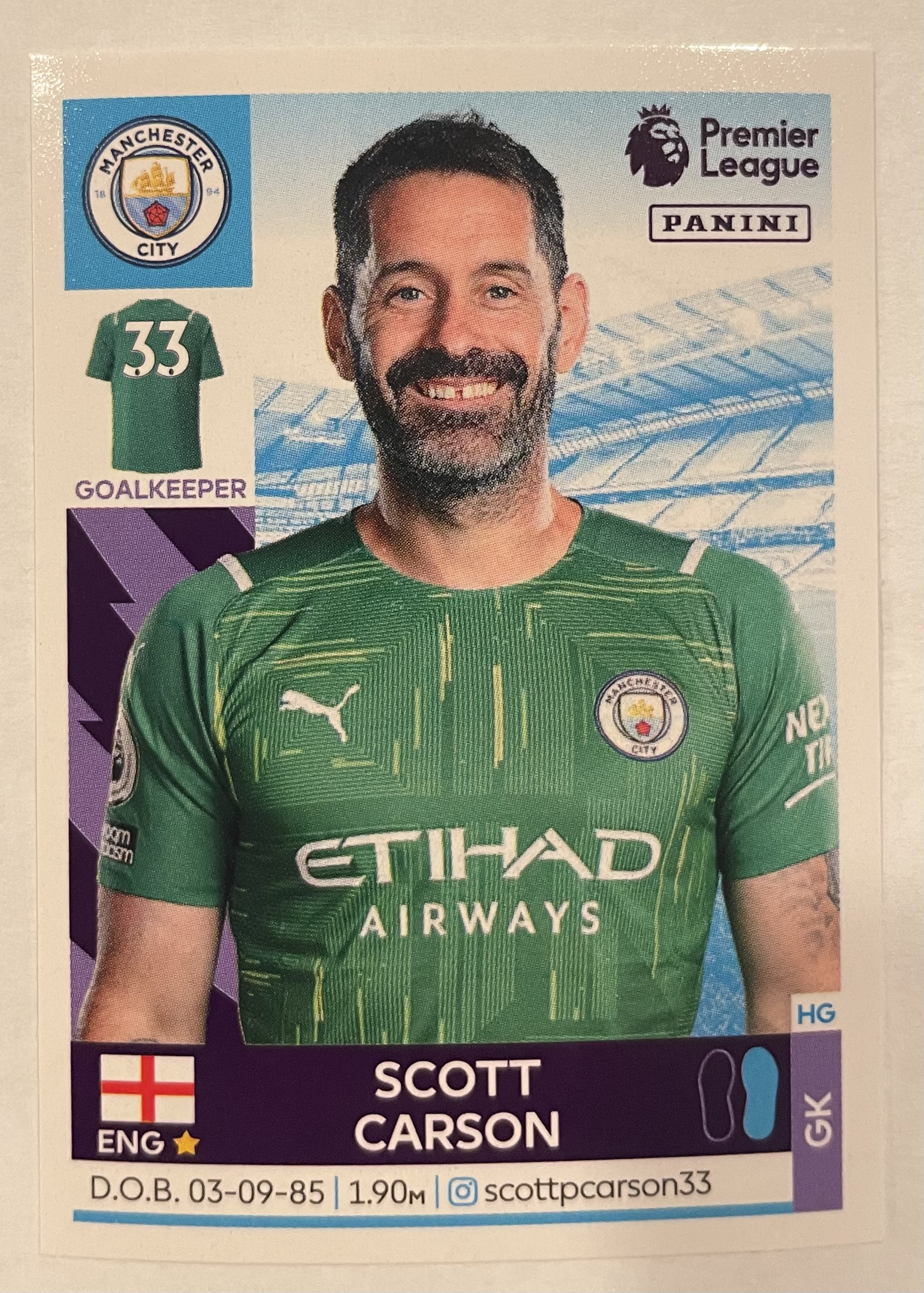 scott carson 2022 panini sticker