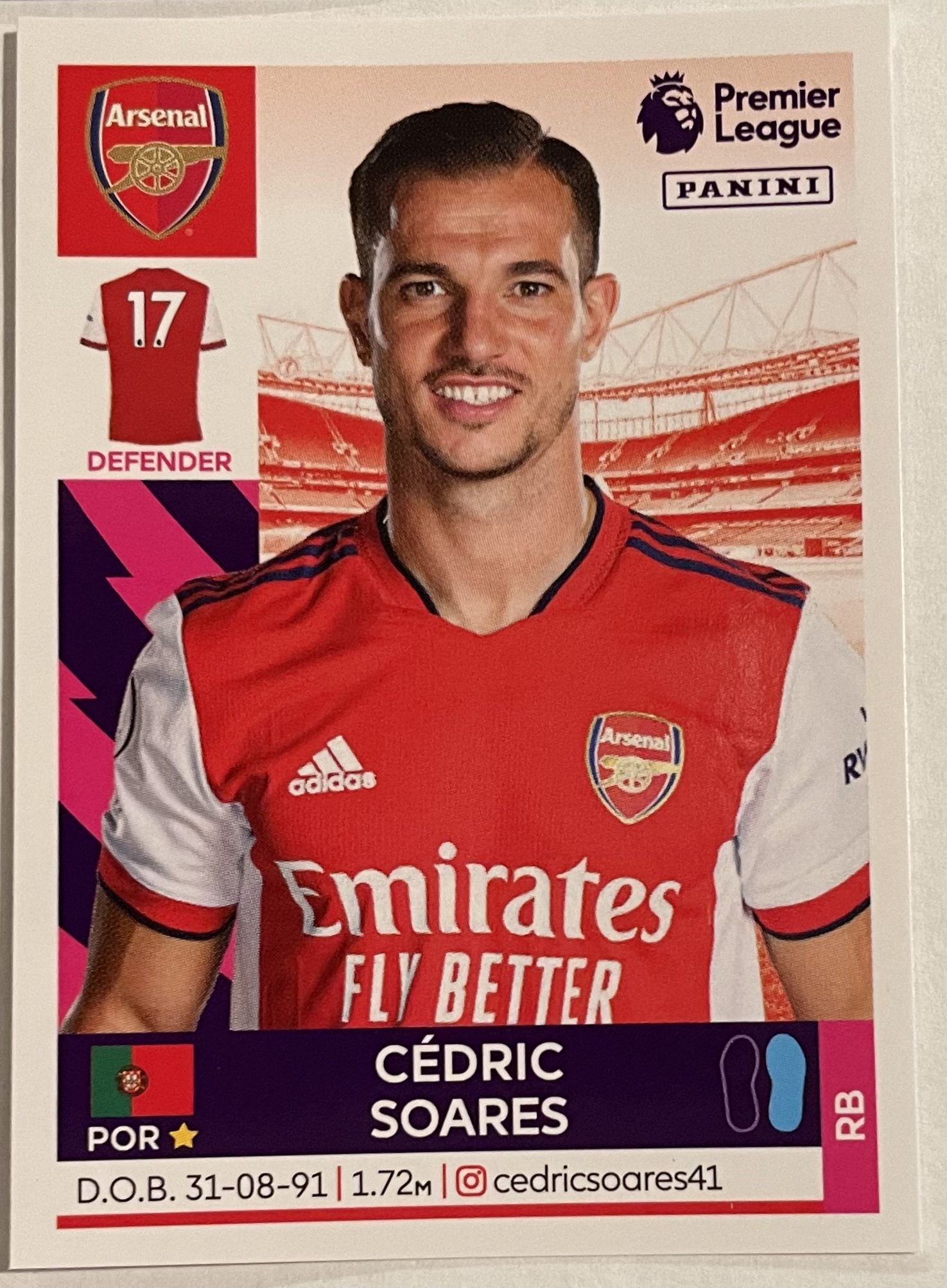 cedric soares 2022 panini sticker