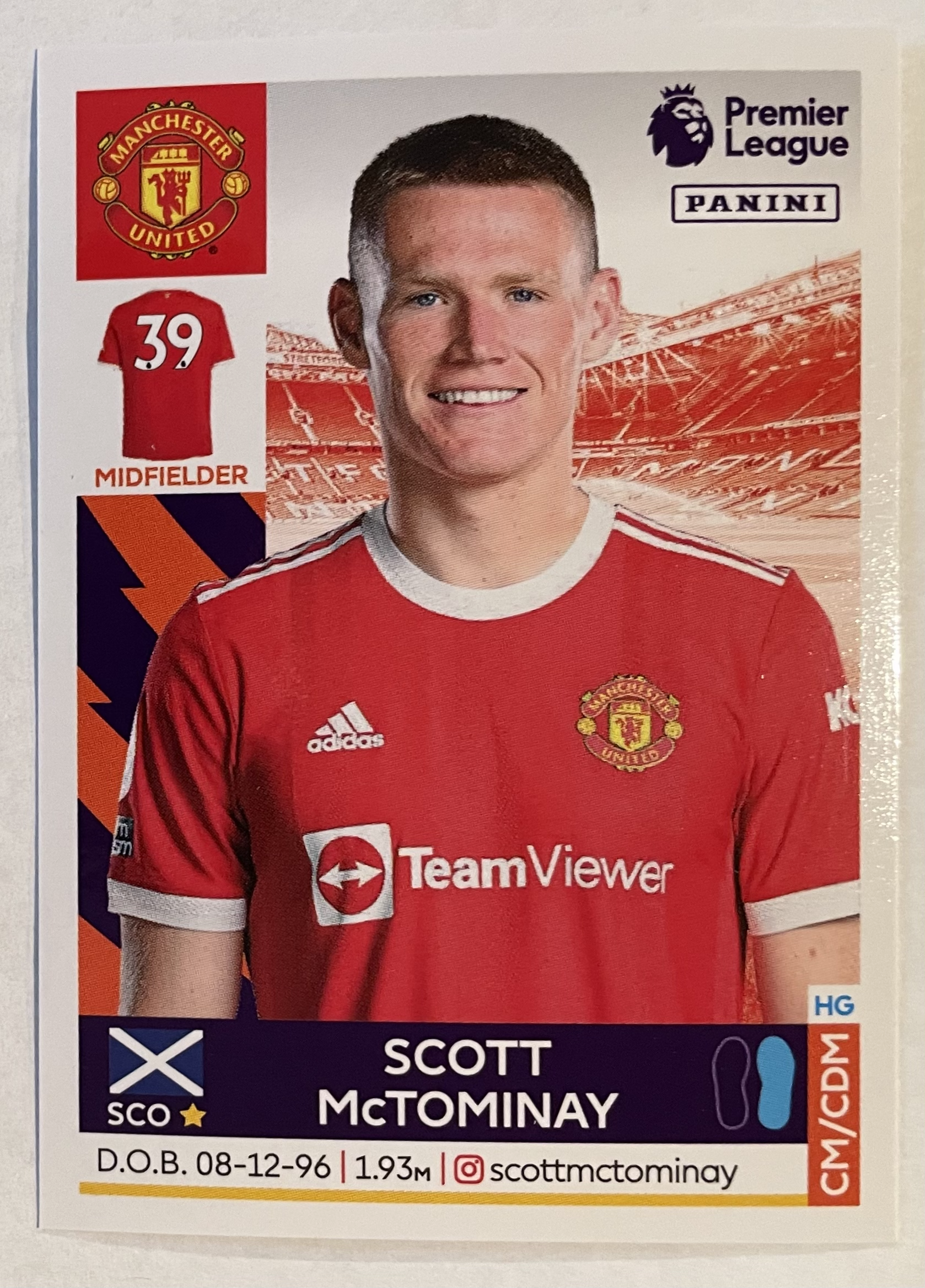 scott mctominay 2022 panini sticker