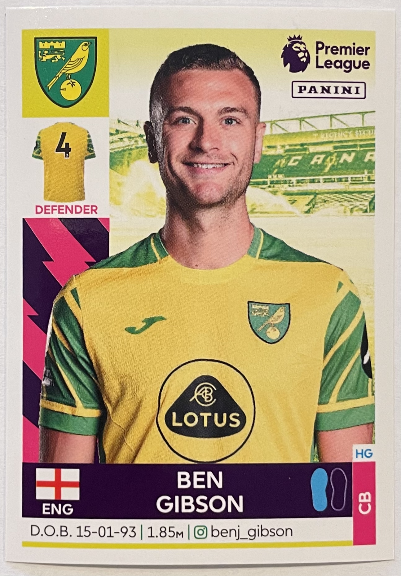 ben gibson 2022 panini sticker