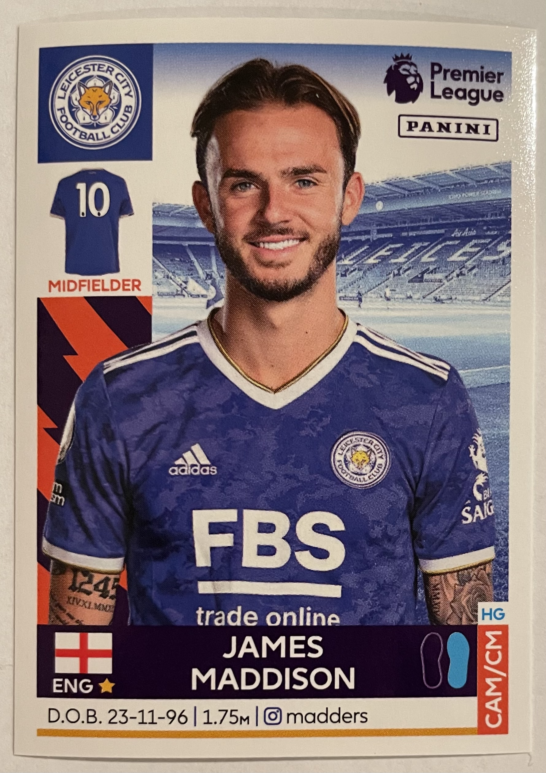 james maddison 2022 panini sticker