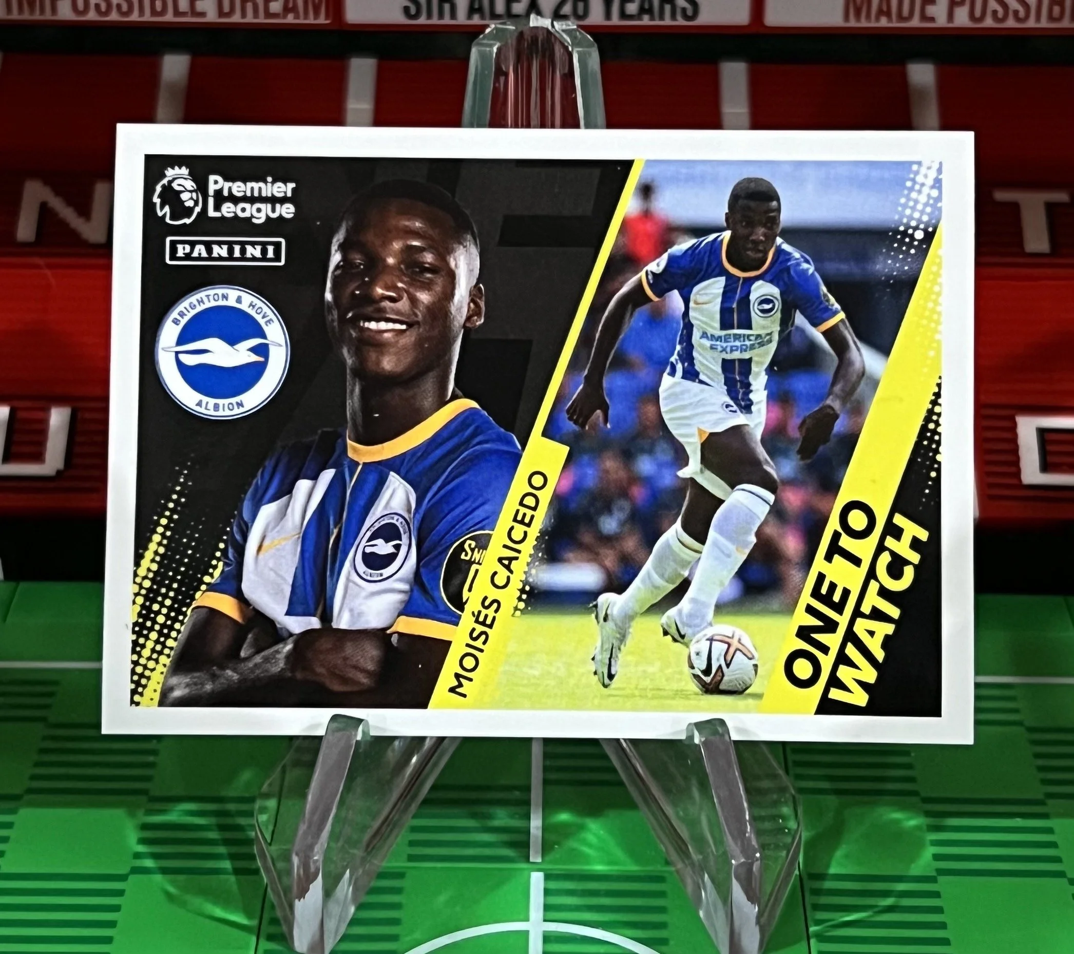 moises caicedo 2023 panini one to watch sticker