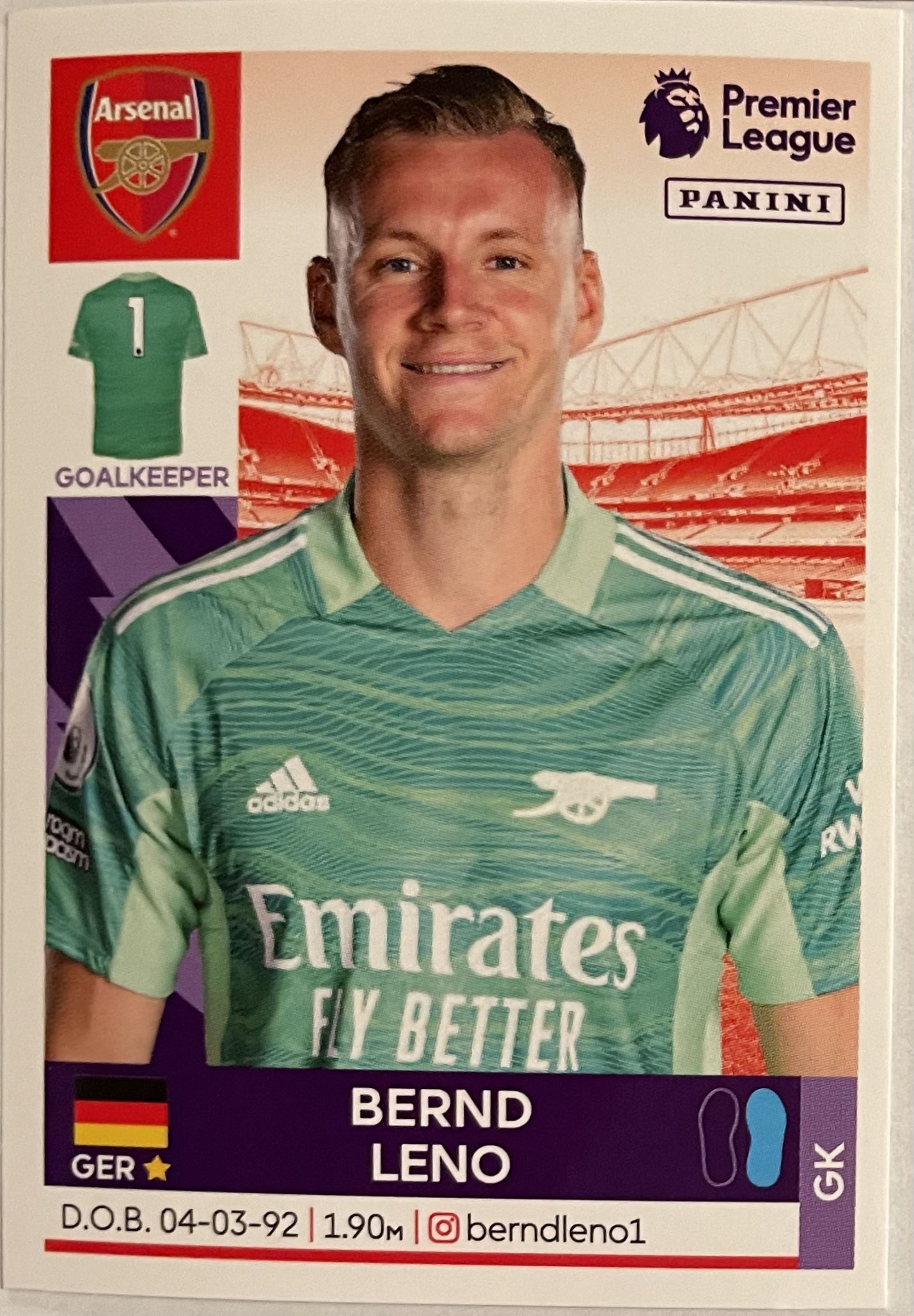 bernd leno 2022 panini sticker