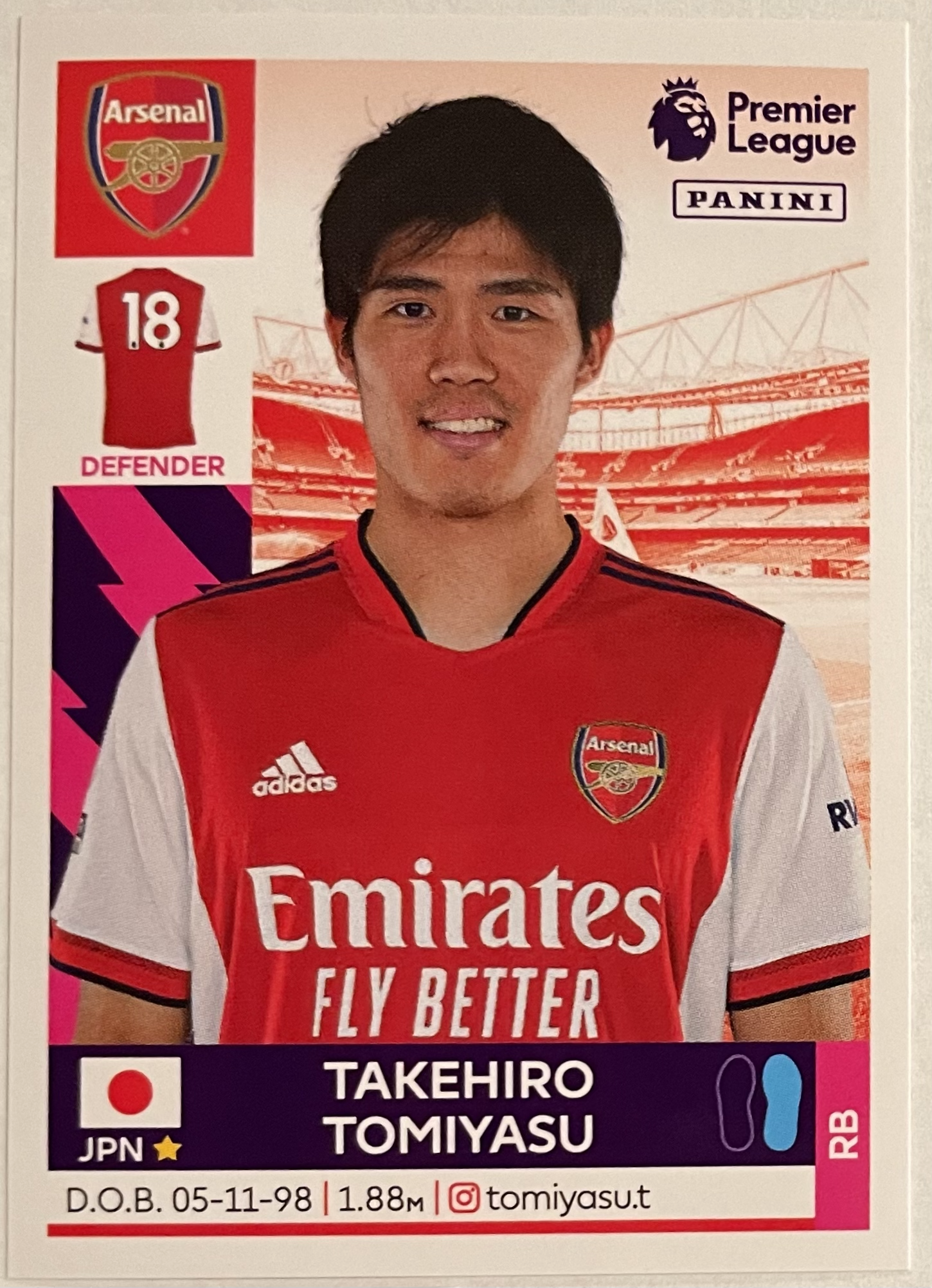 takehiro tomiyasu 2022 panini sticker