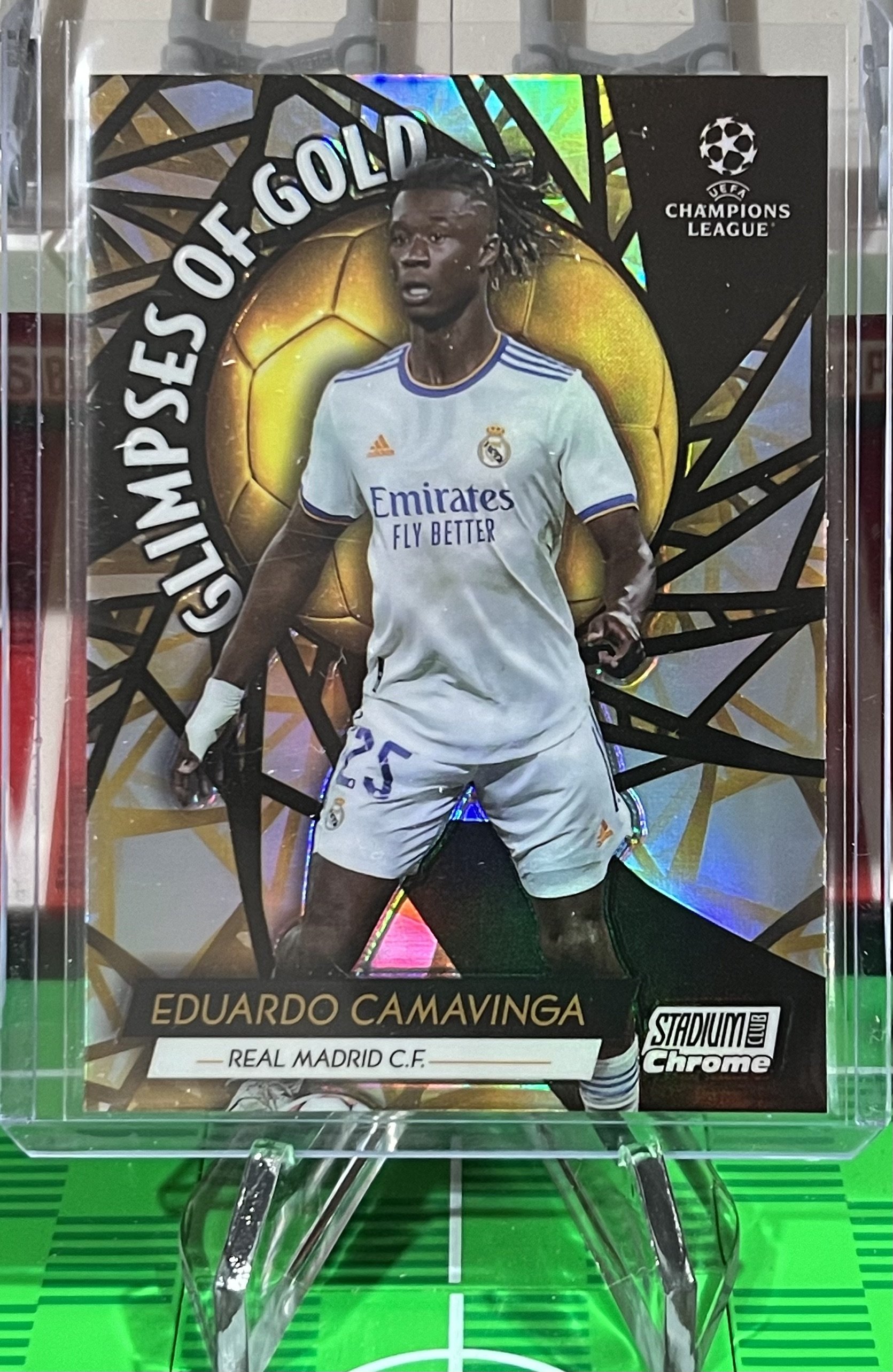 eduardo camavinga 2022 Topps Stadium Club Chrome glimpses of gold Card