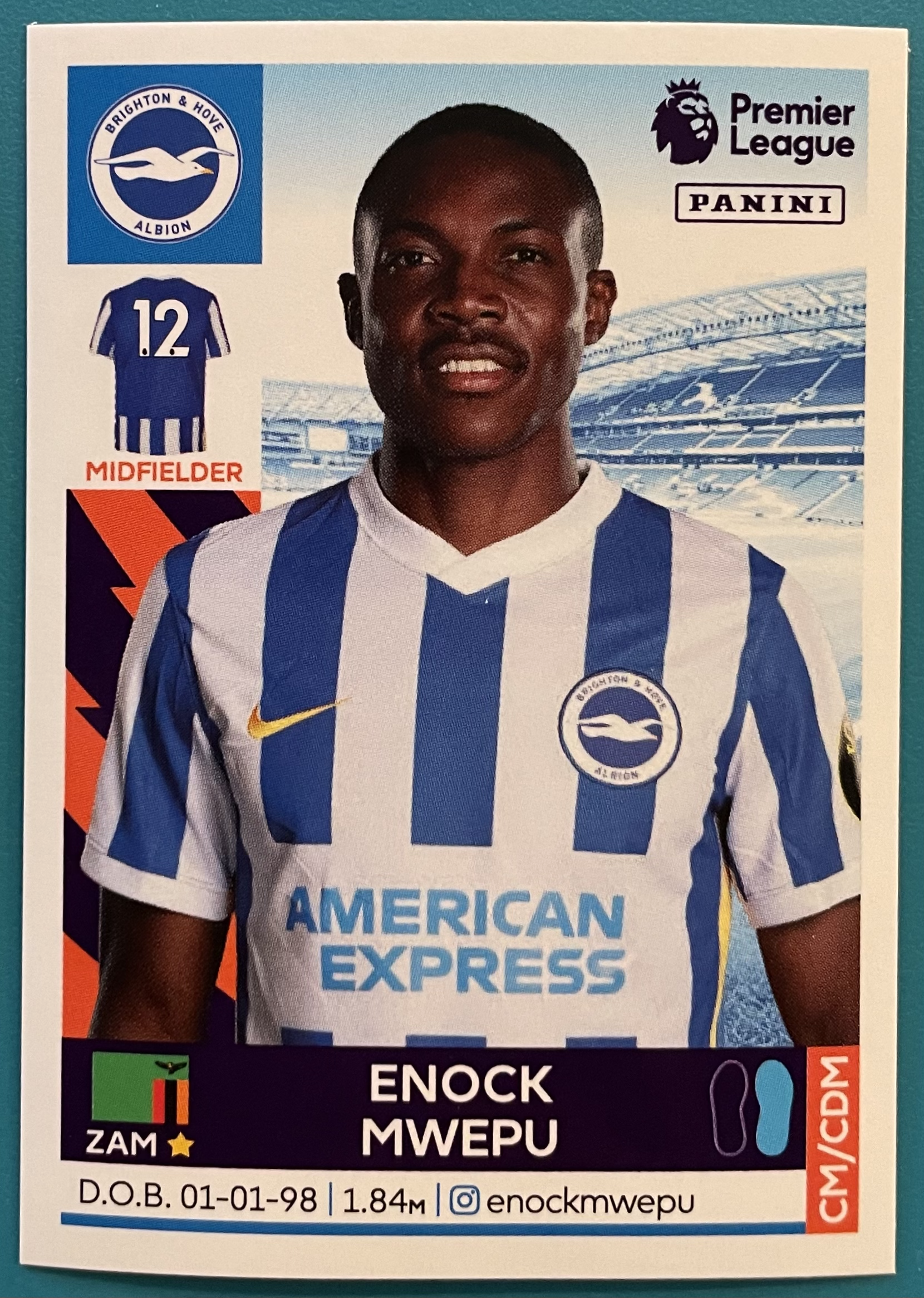 enock mwepu 2022 panini sticker