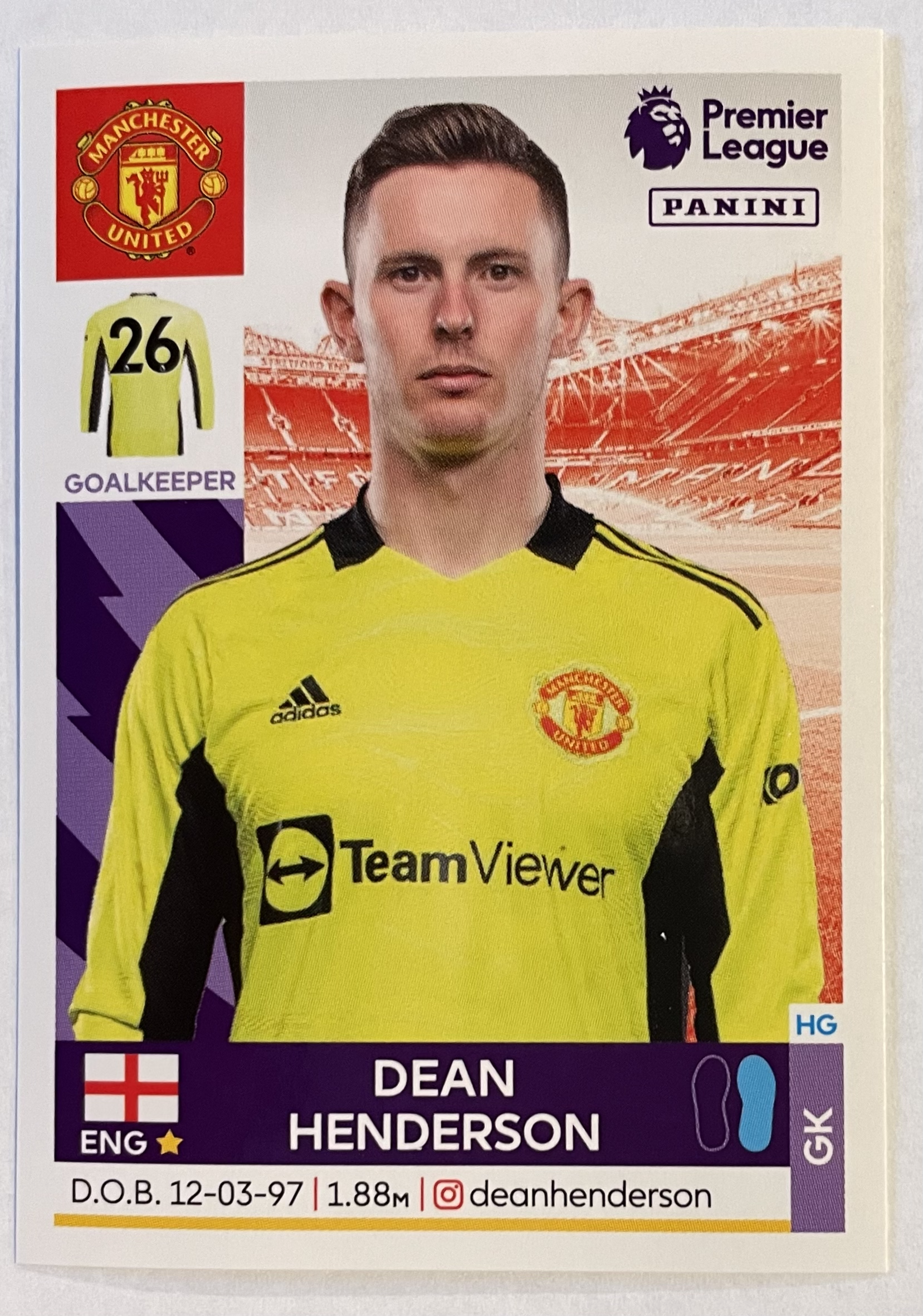 dean henderson 2022 panini sticker
