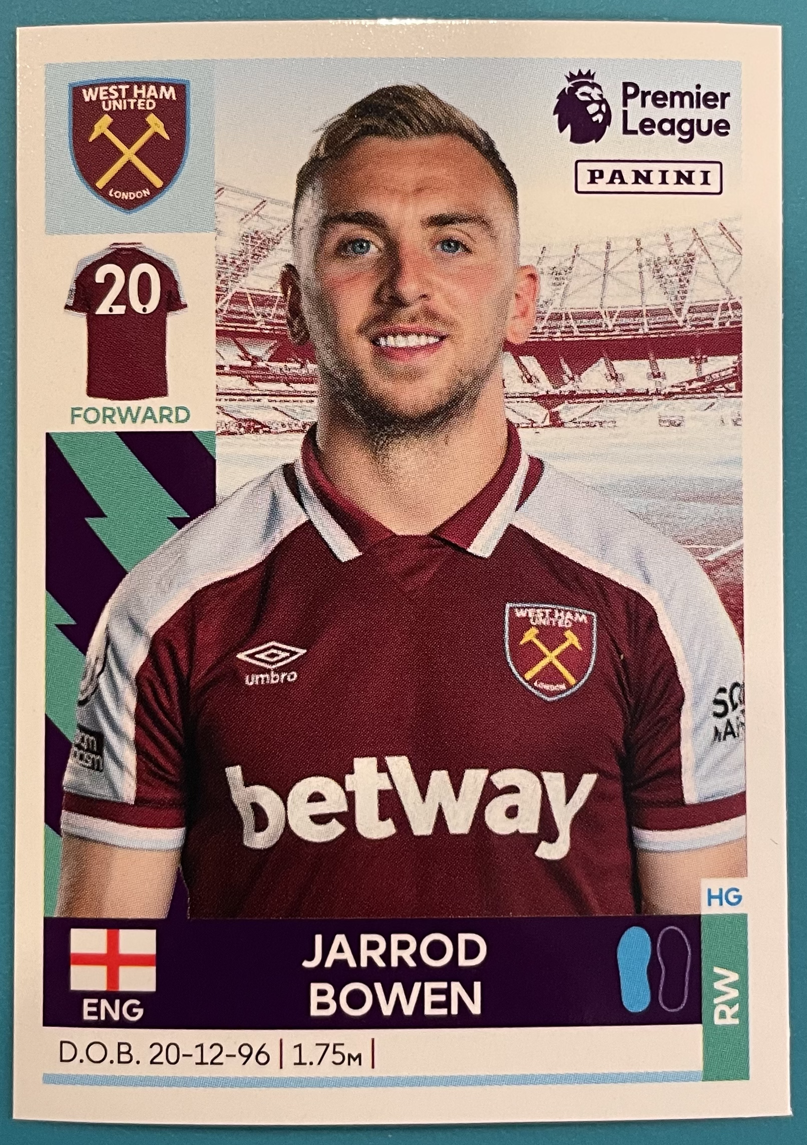 jarrod bowen 2022 panini sticker