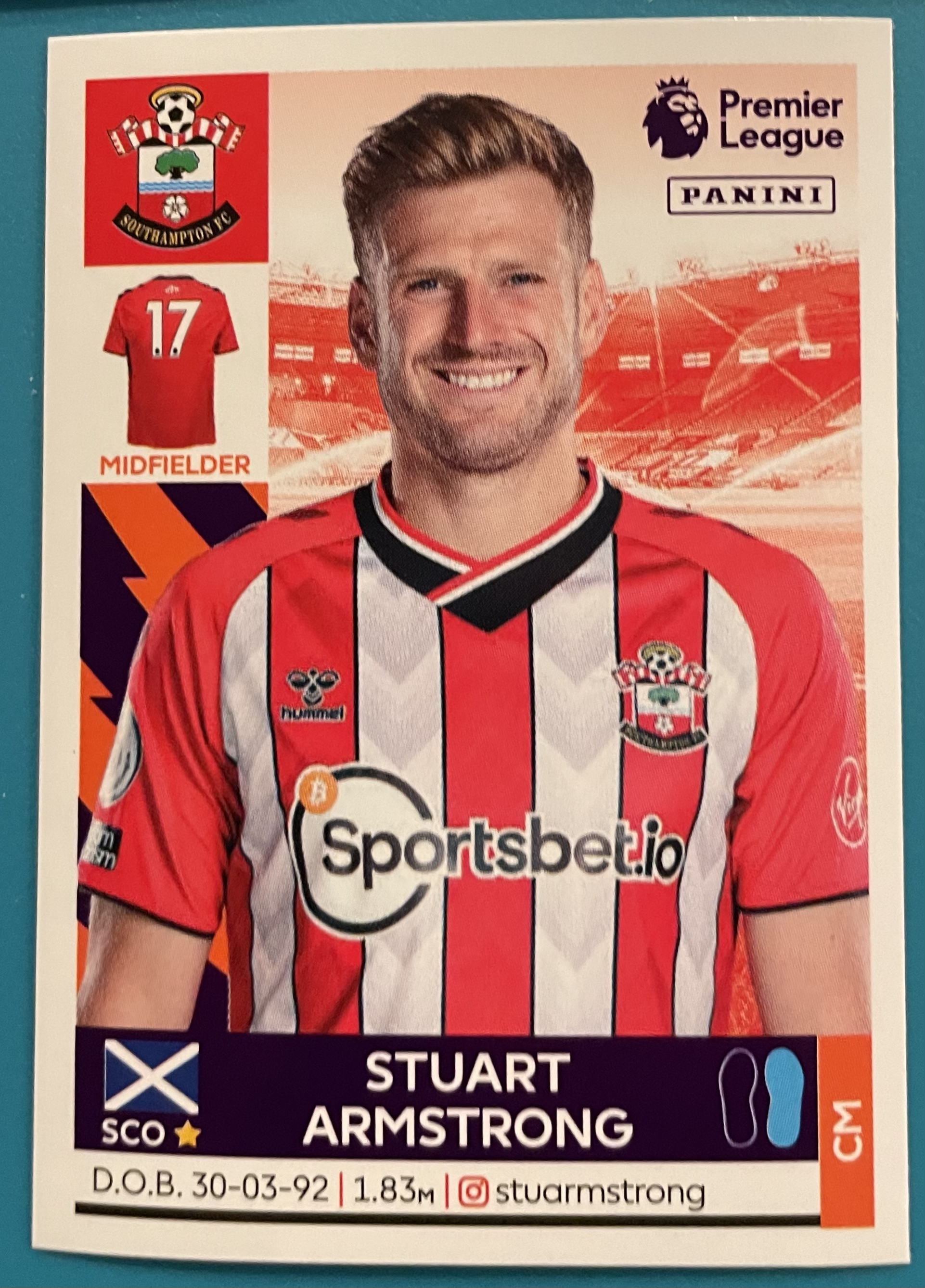 stuart armstrong 2022 panini sticker