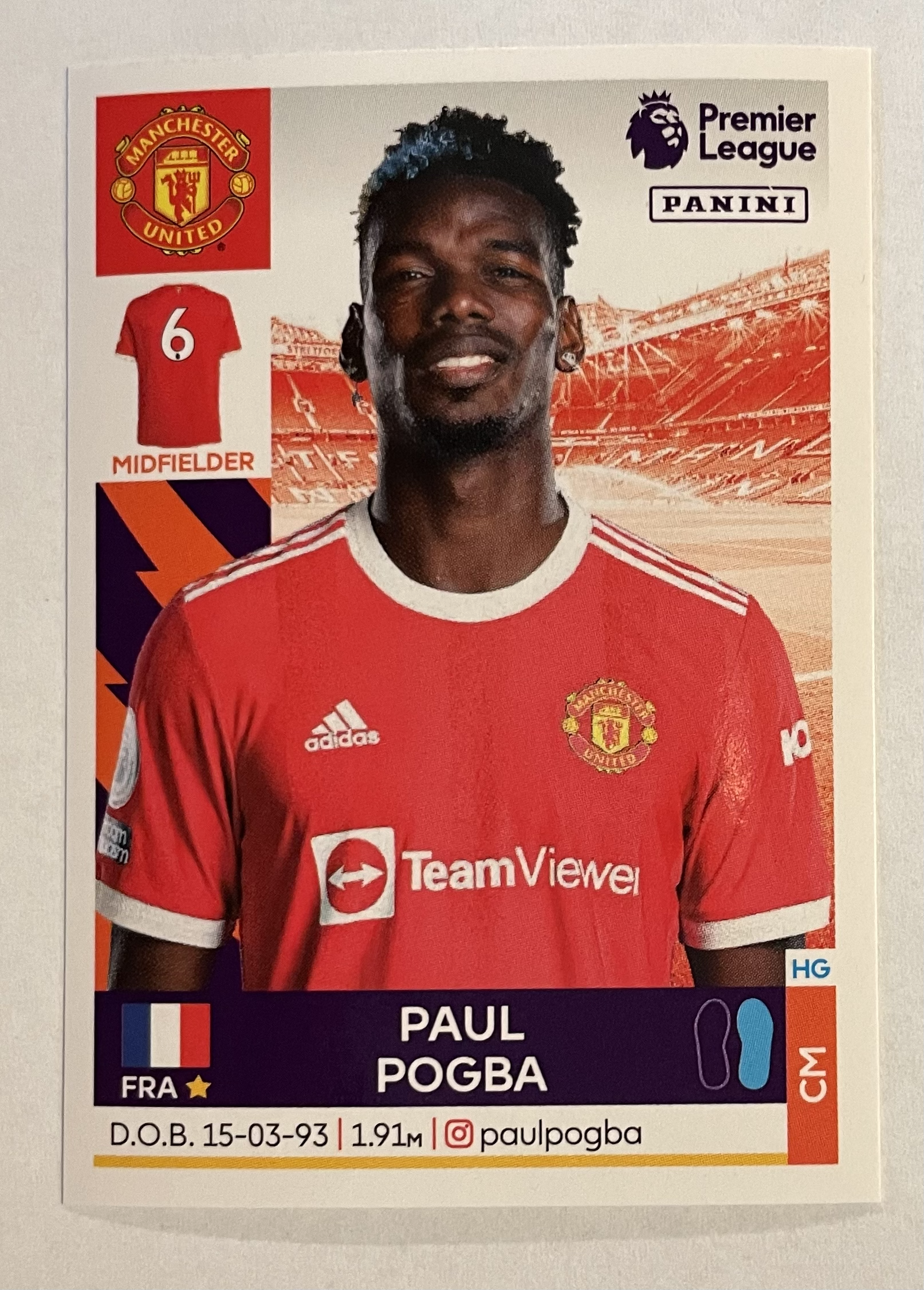 paul pogba 2022 panini sticker