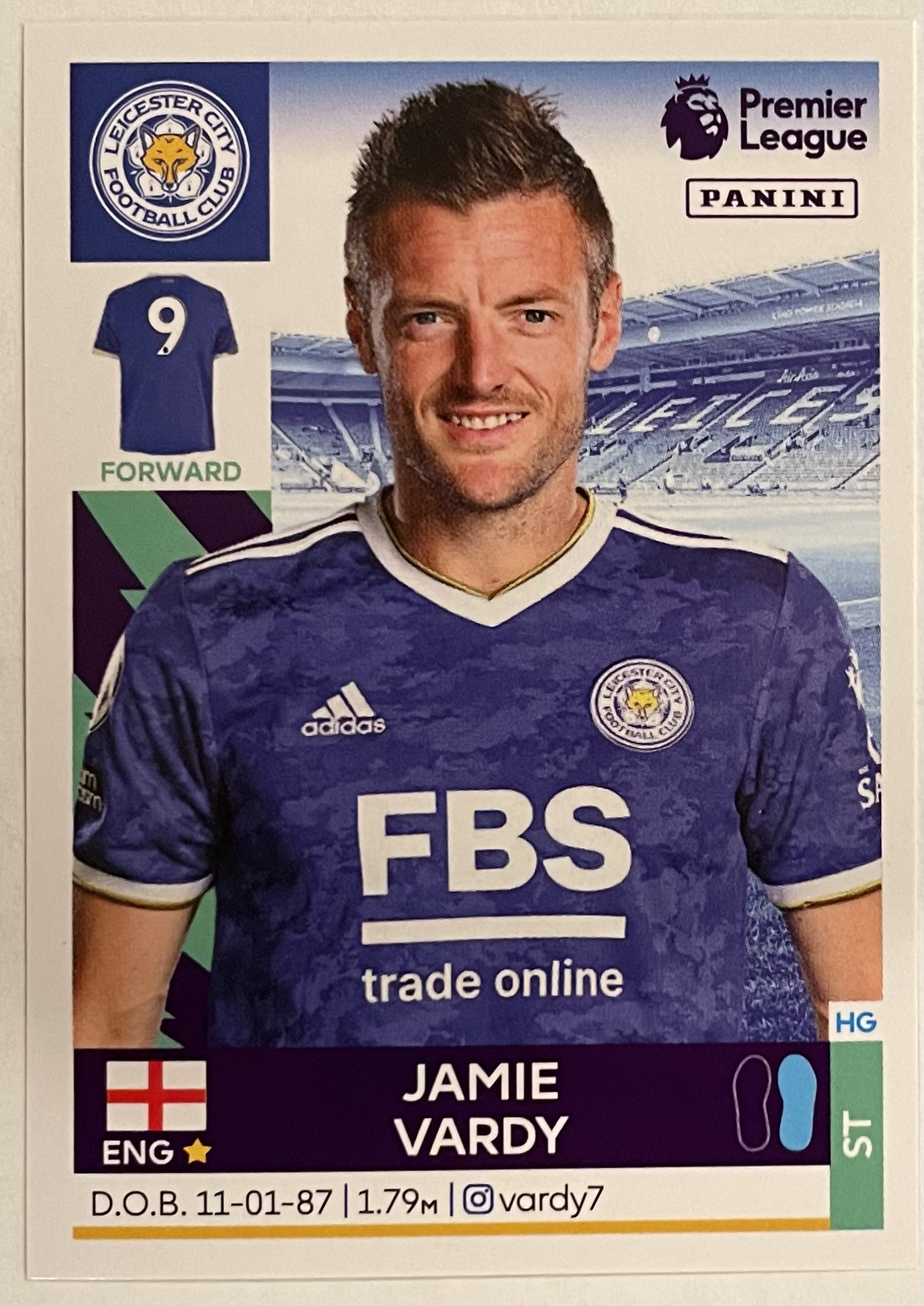 jamie vardy 2022 panini sticker