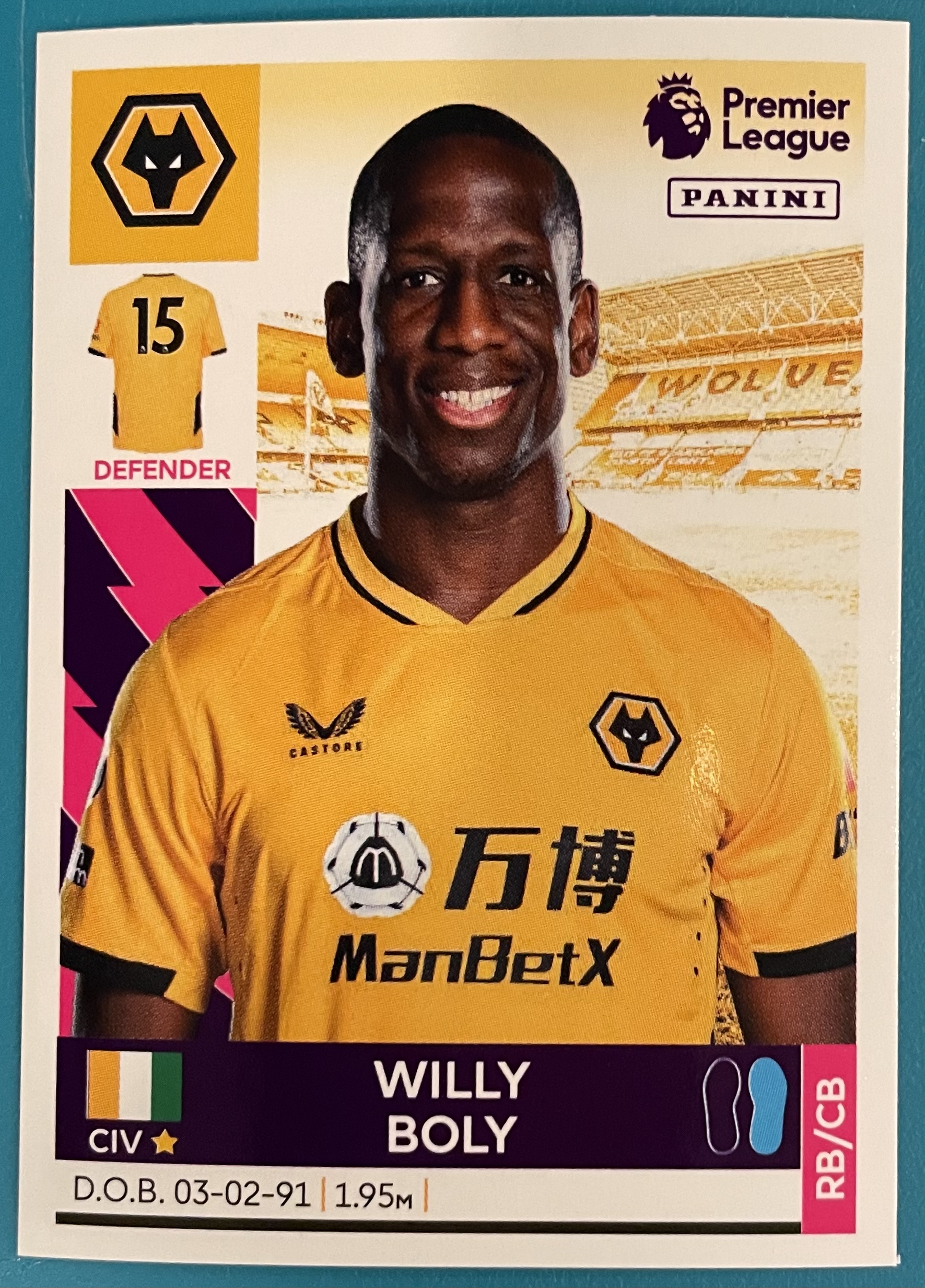 willy boly 2022 panini sticker
