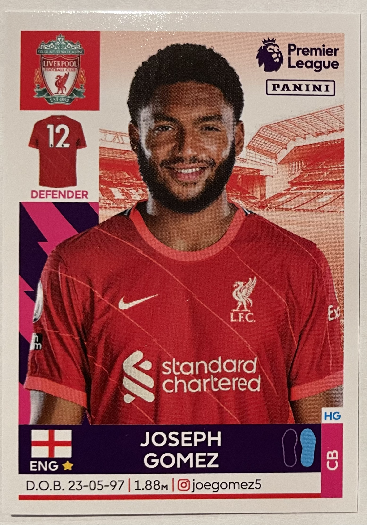 joseph gomez 2022 panini sticker