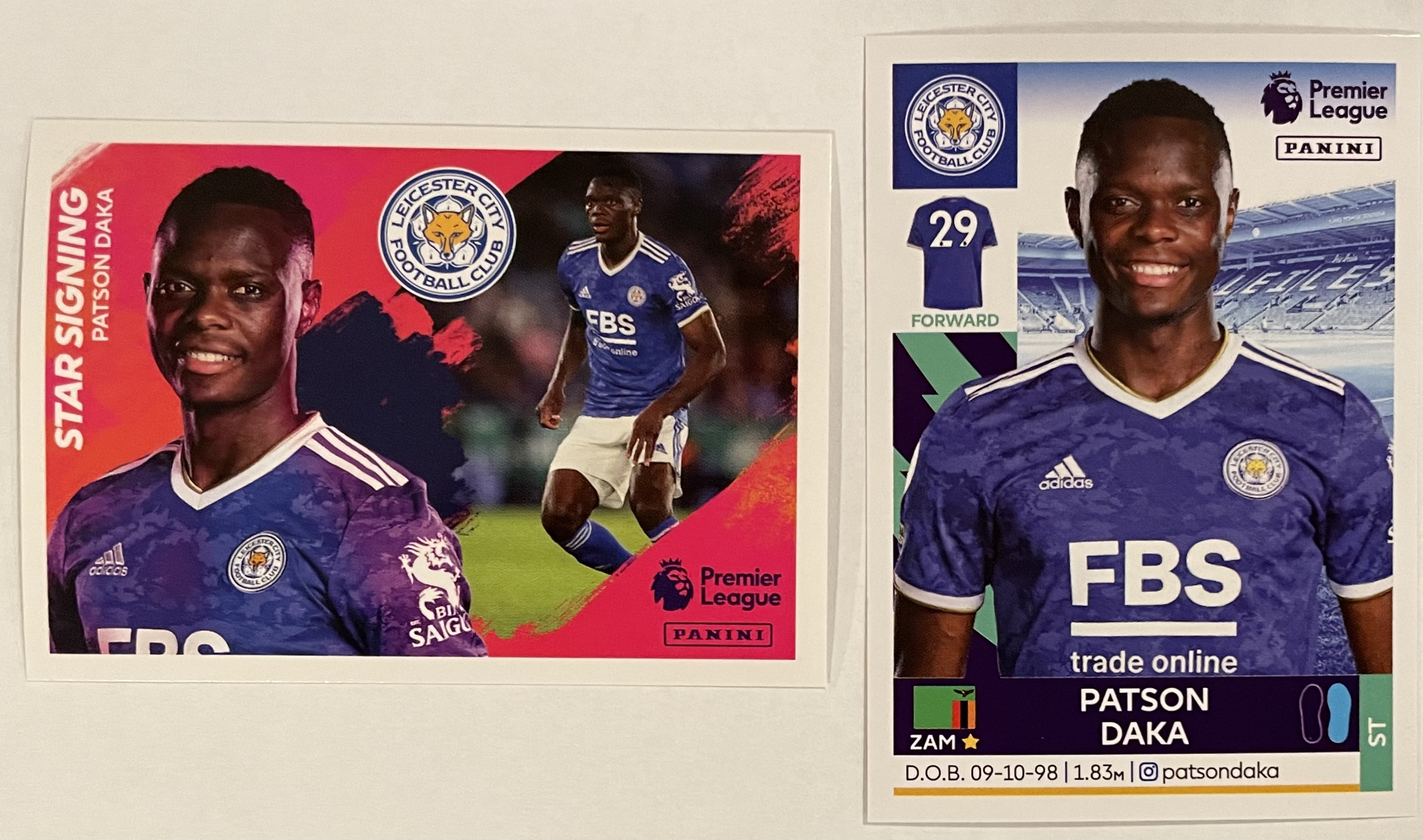 patson daka 2022 panini sticker