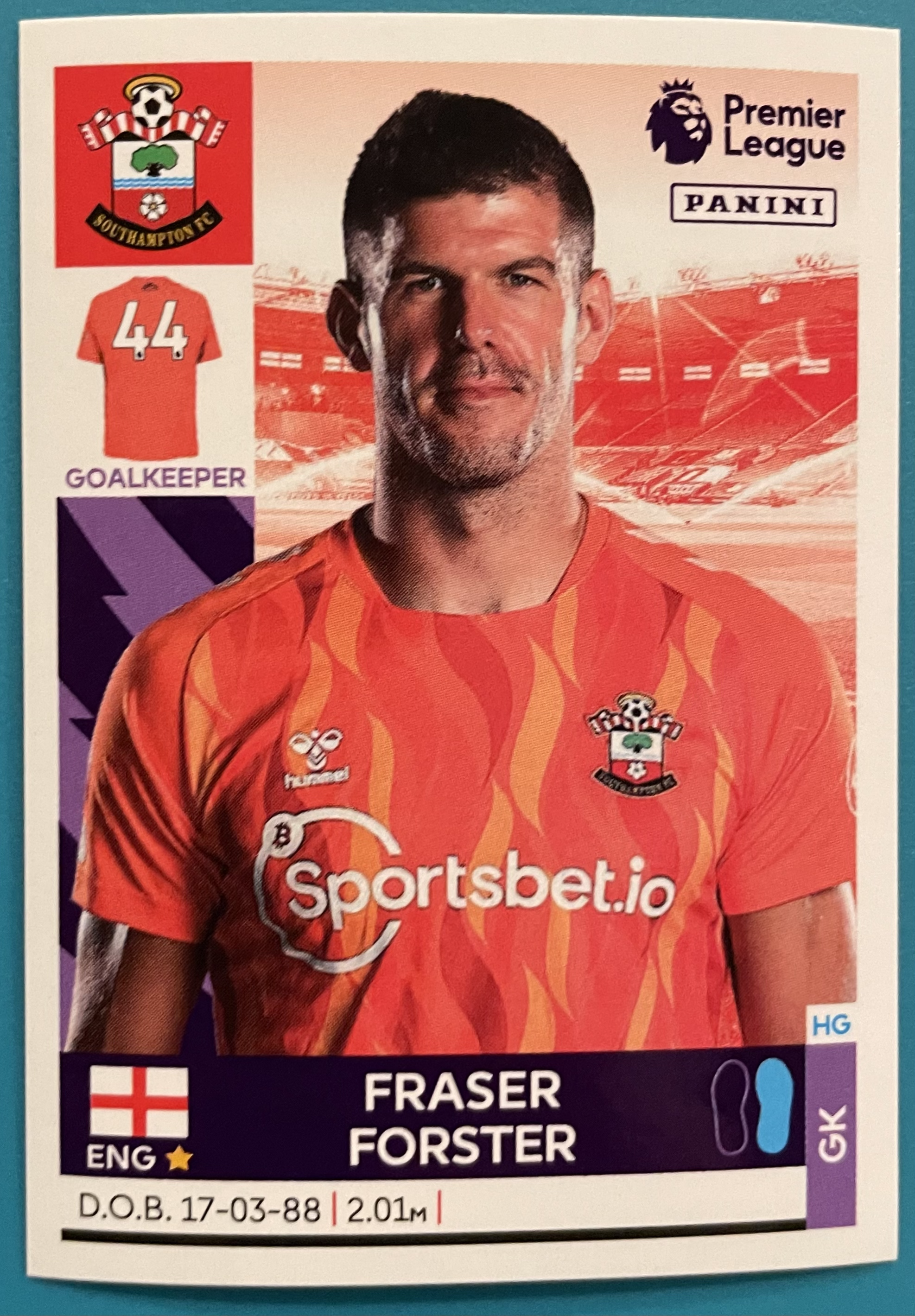 fraser forster 2022 panini sticker