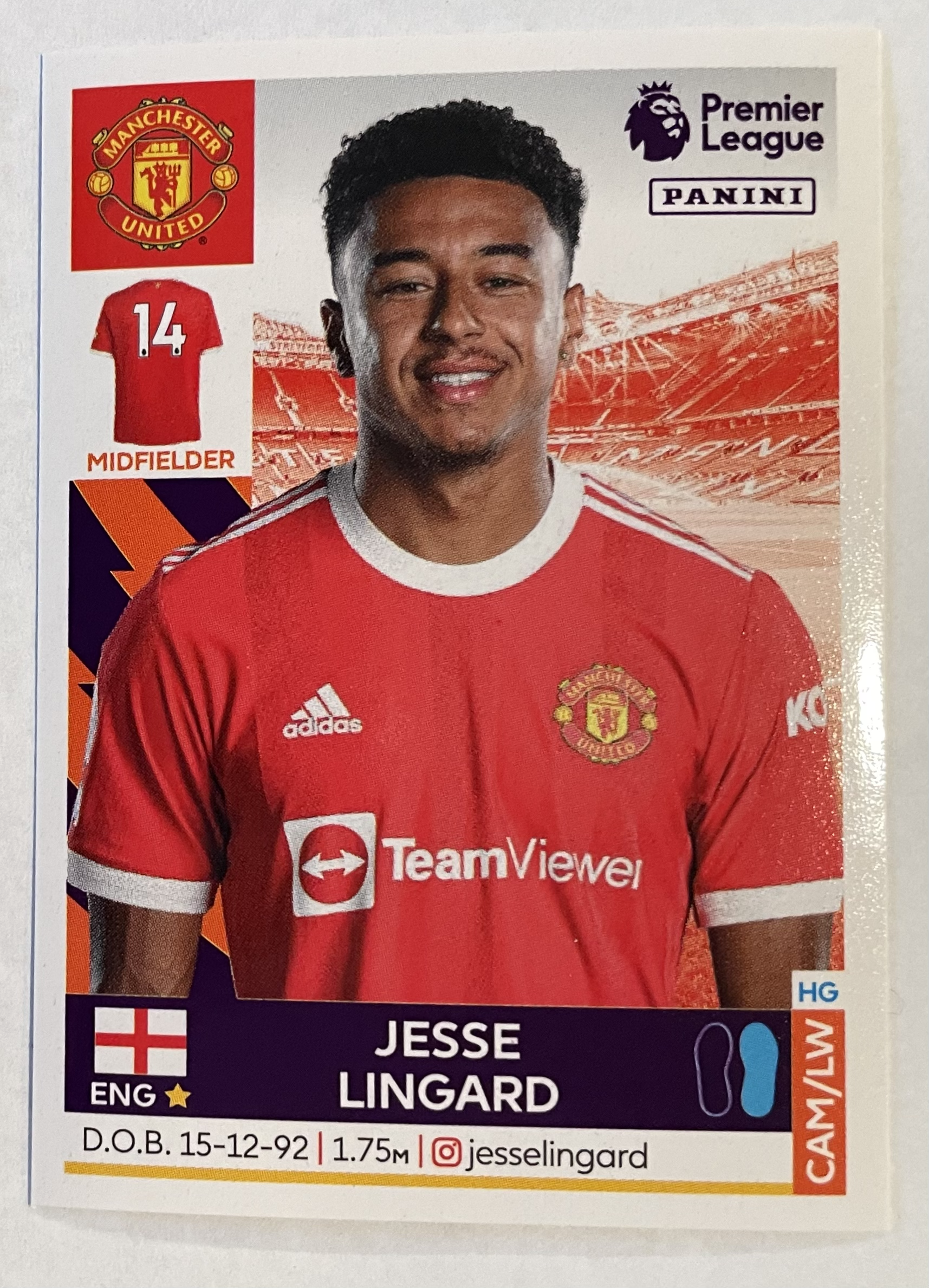 jesse lingard 2022 panini sticker