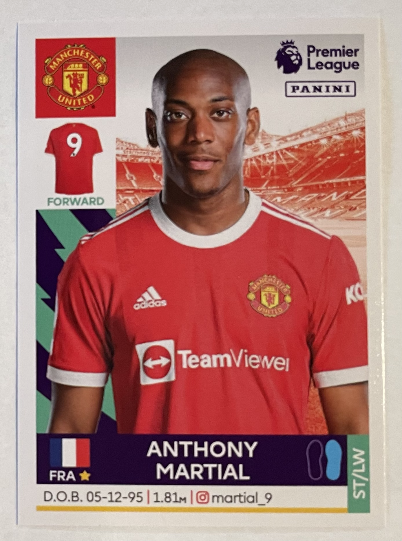 anothony martial 2022 panini sticker