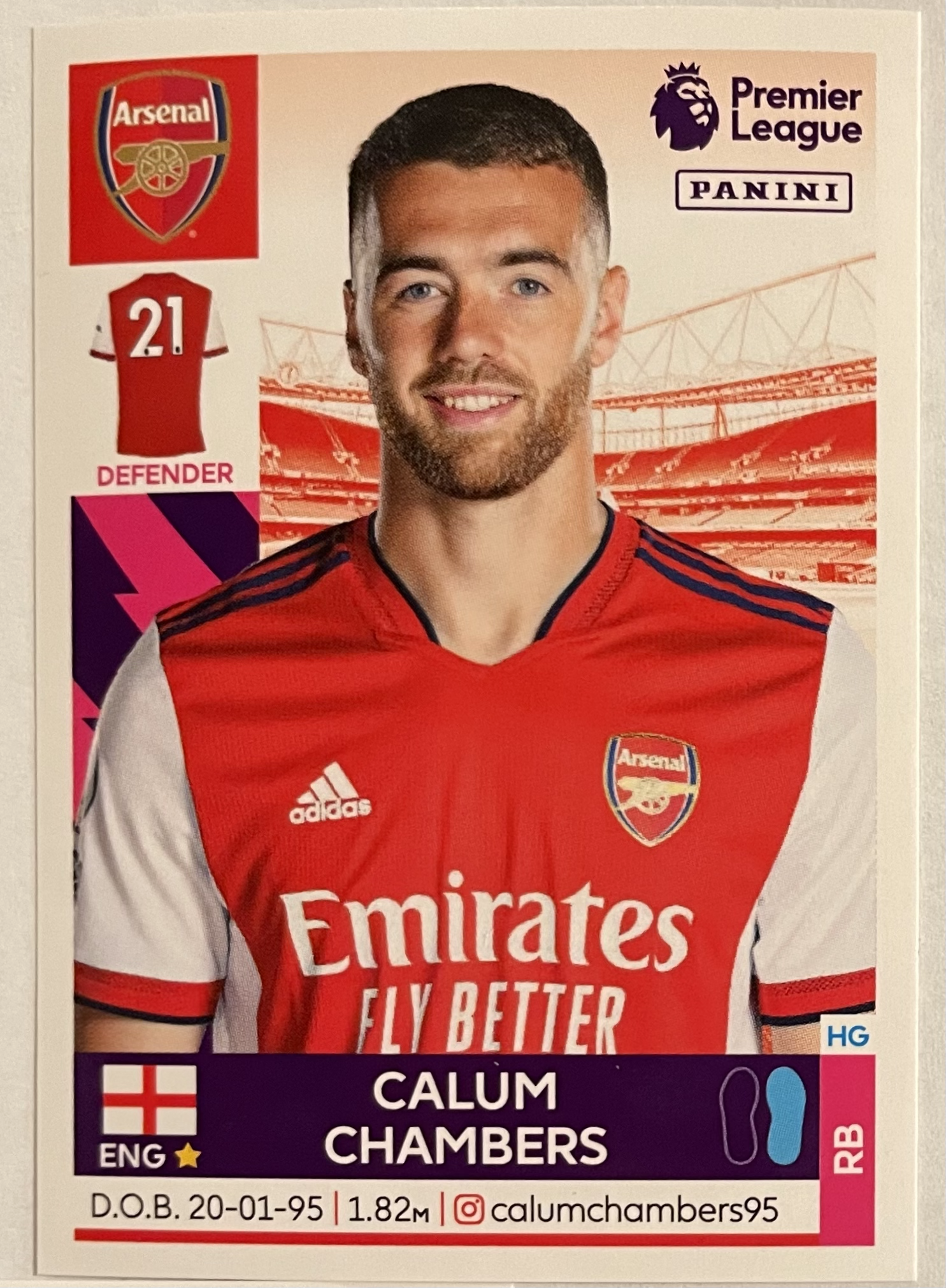 calum chambers 2022 panini sticker