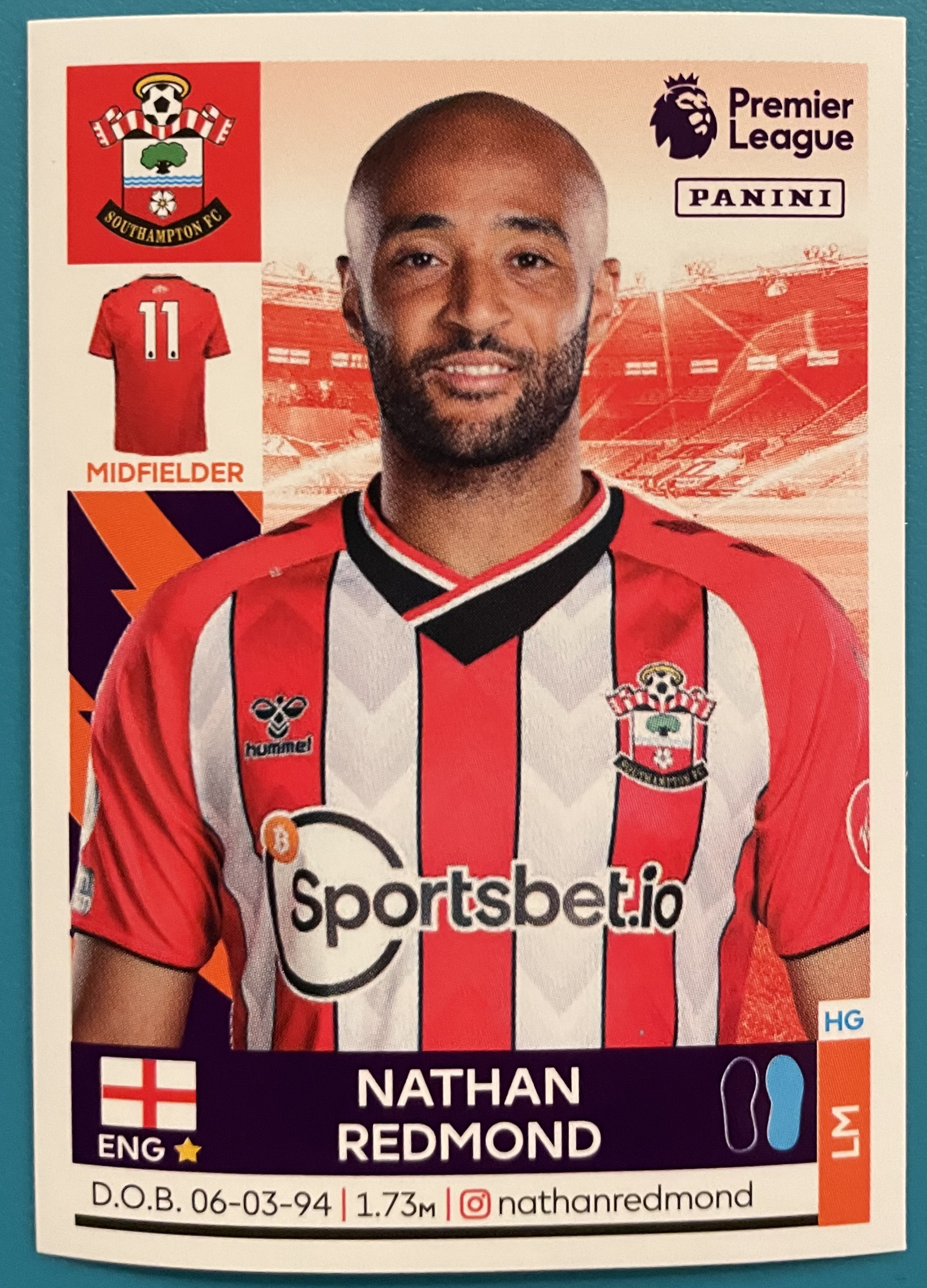 nathan redmond 2022 panini sticker