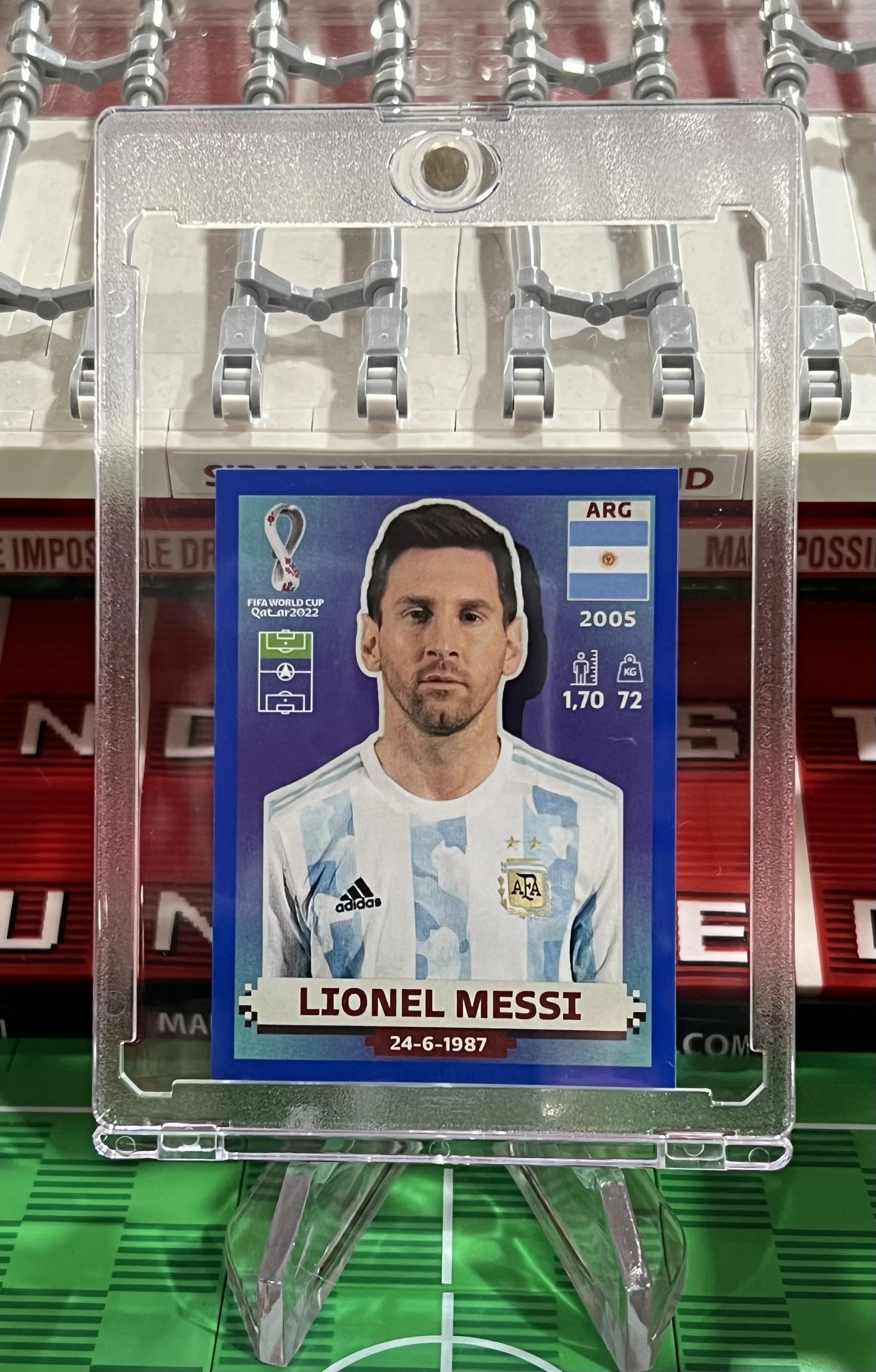 lionel messi world cup sticker blue parallel