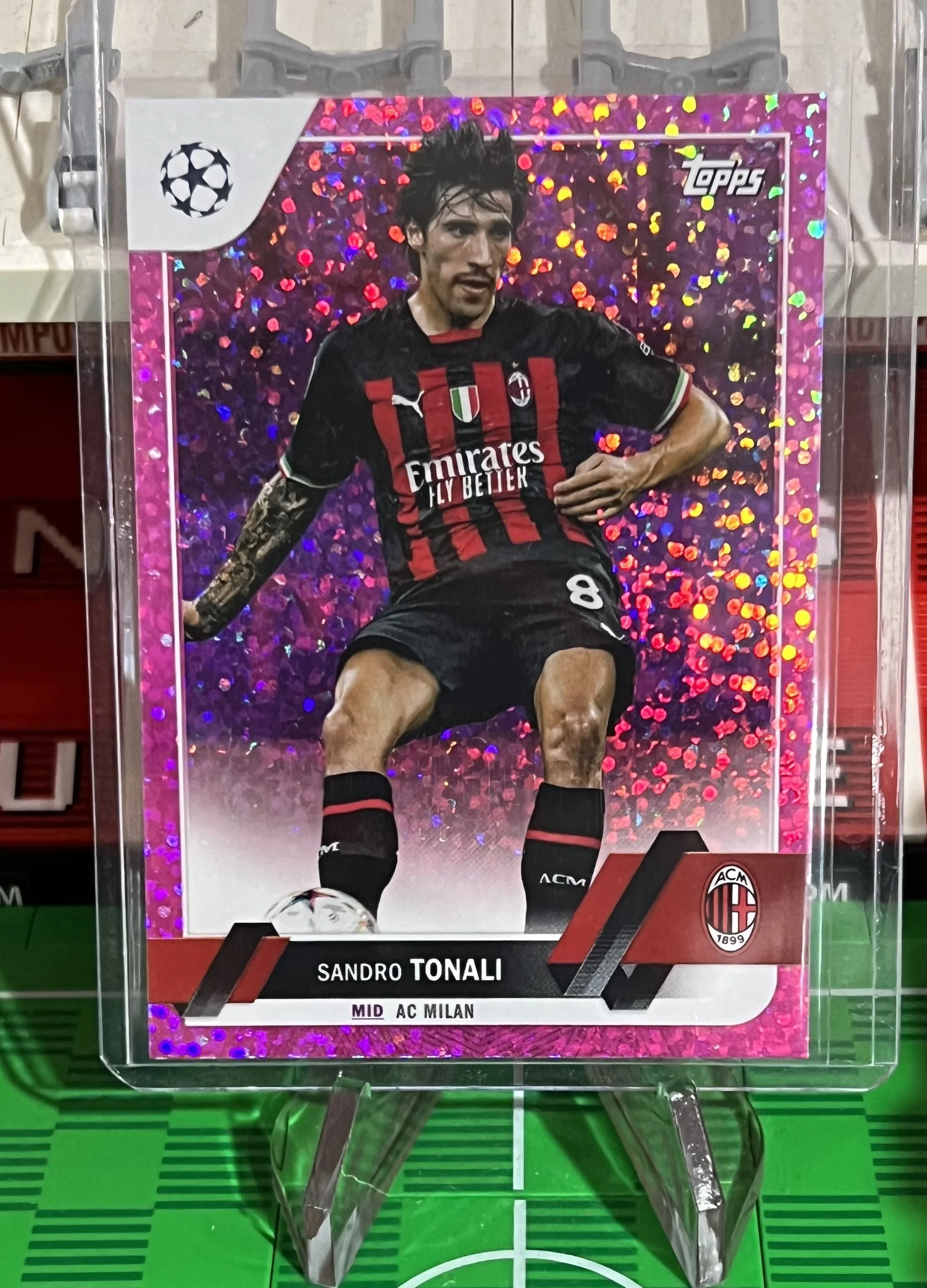 sandro tonali 2023 Topps UEFA Club Competitions purple parallel Card
