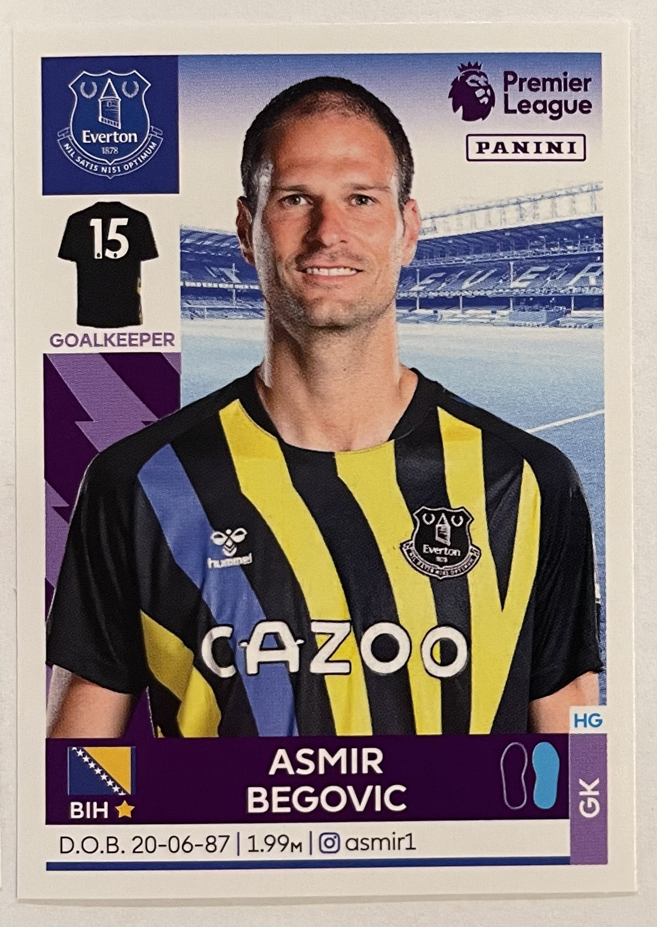 asmir begovic 2022 panini sticker