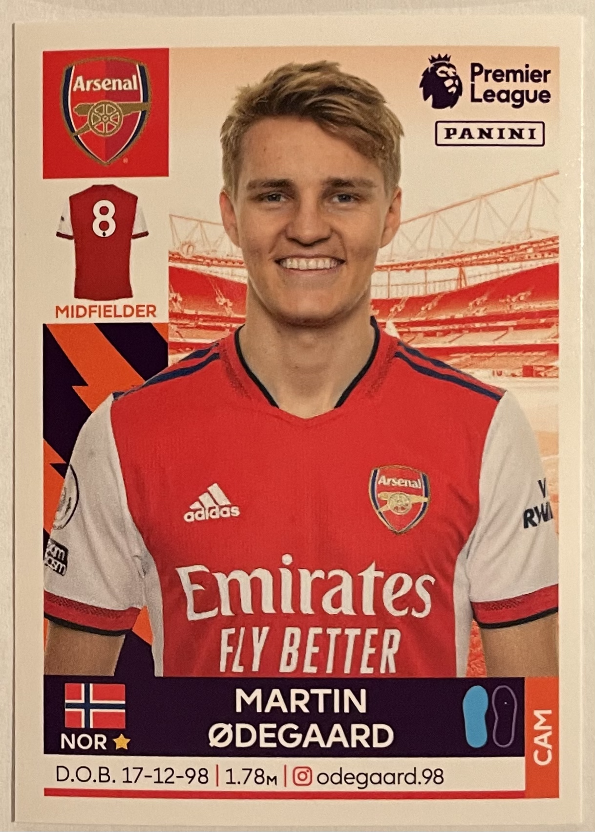 martin odegaard 2022 panini sticker