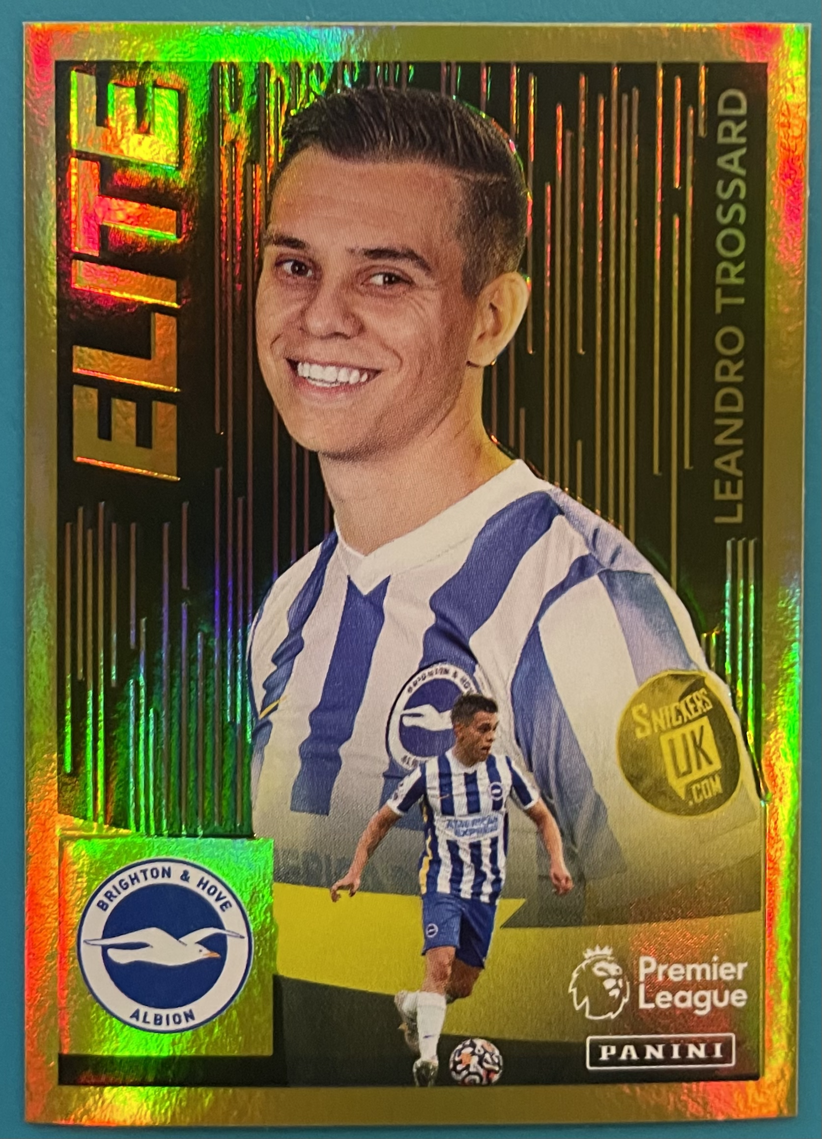 leandro trossard elite 2022 panini sticker