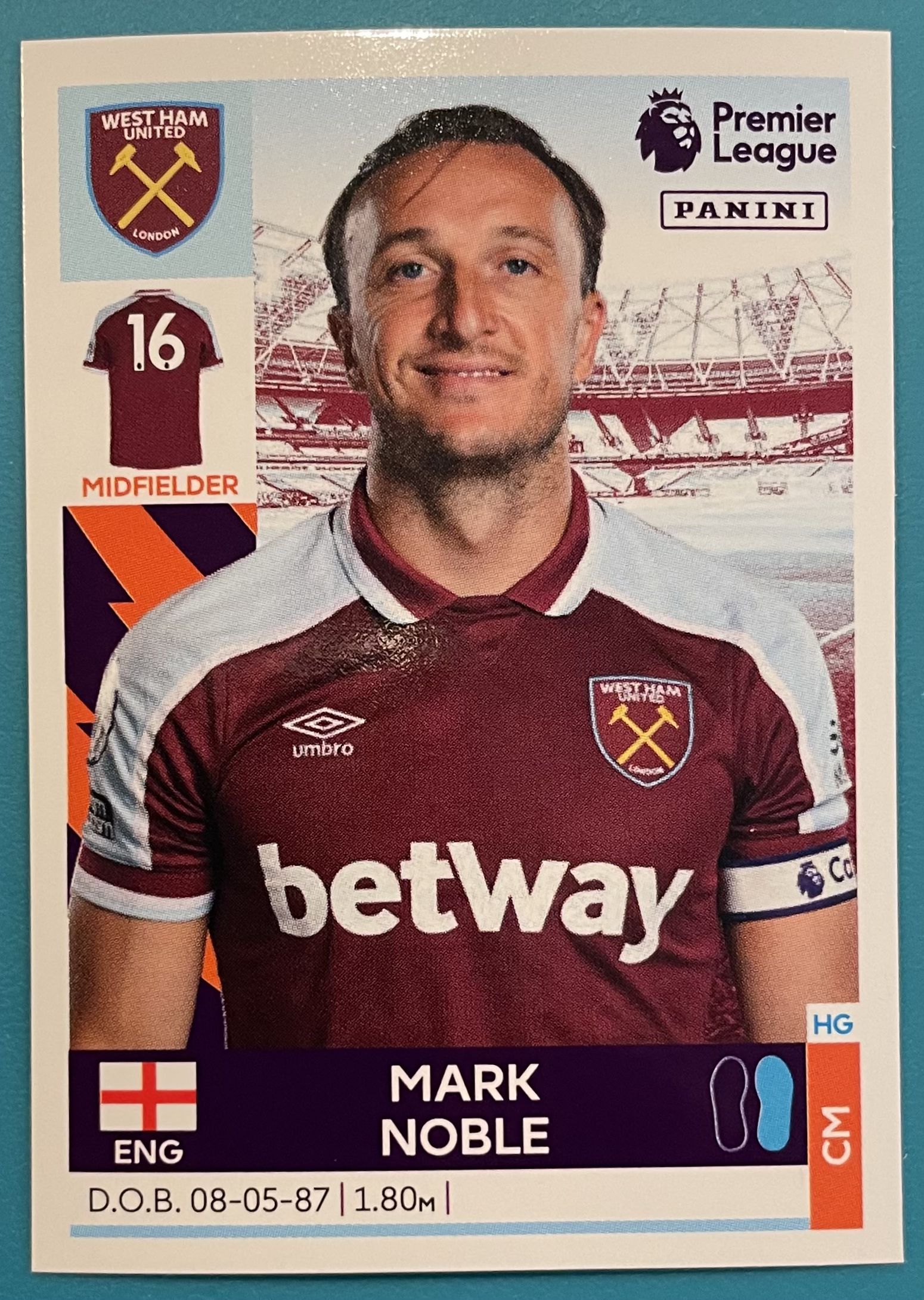mark noble 2022 panini sticker
