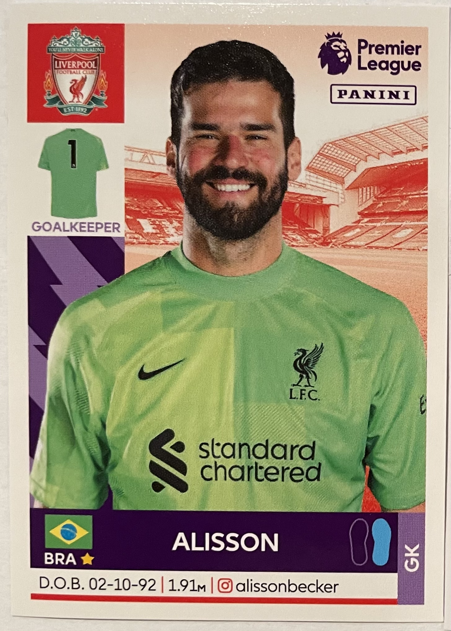 alisson 2022 panini sticker