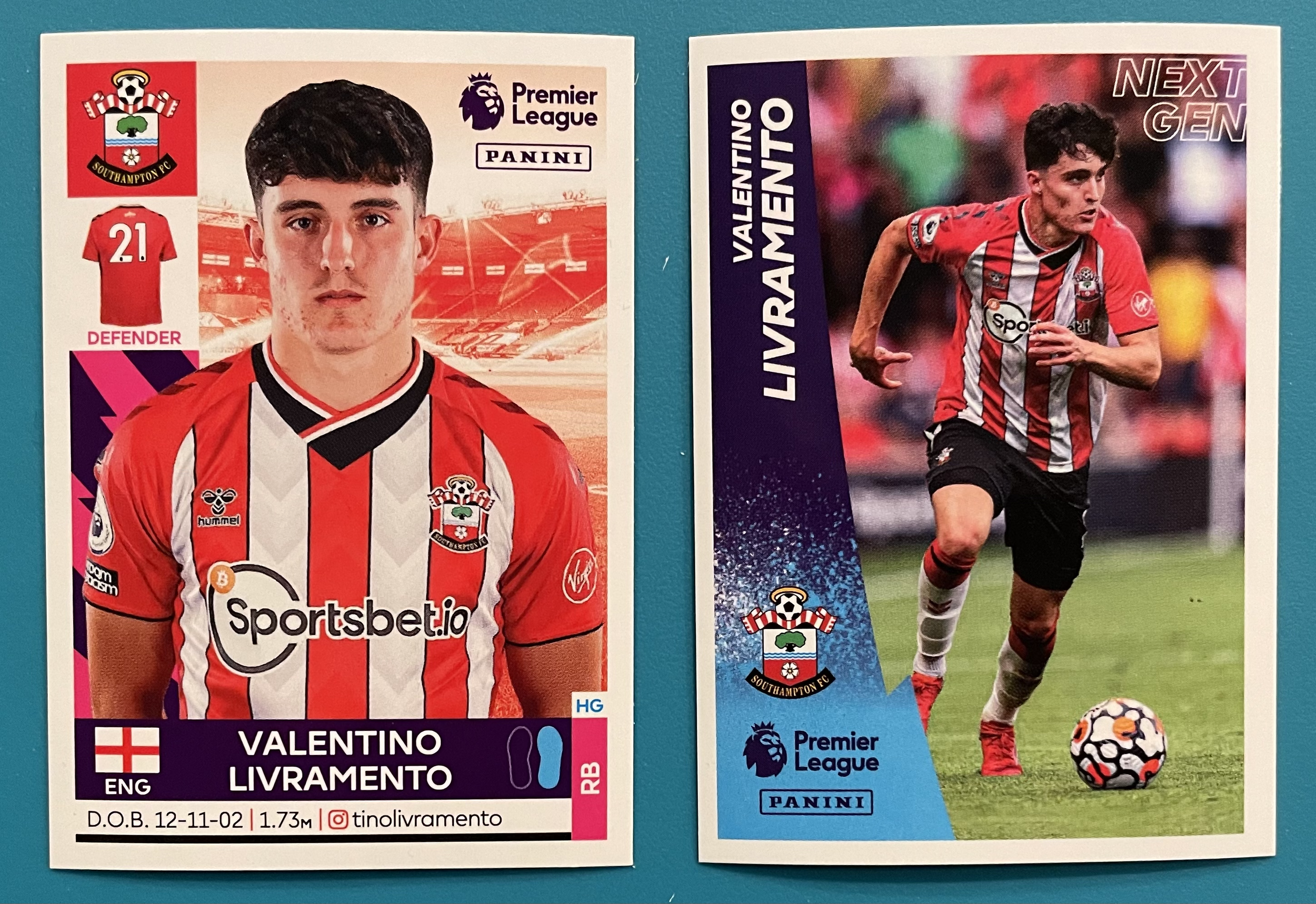 valentino livramento 2022 panini sticker