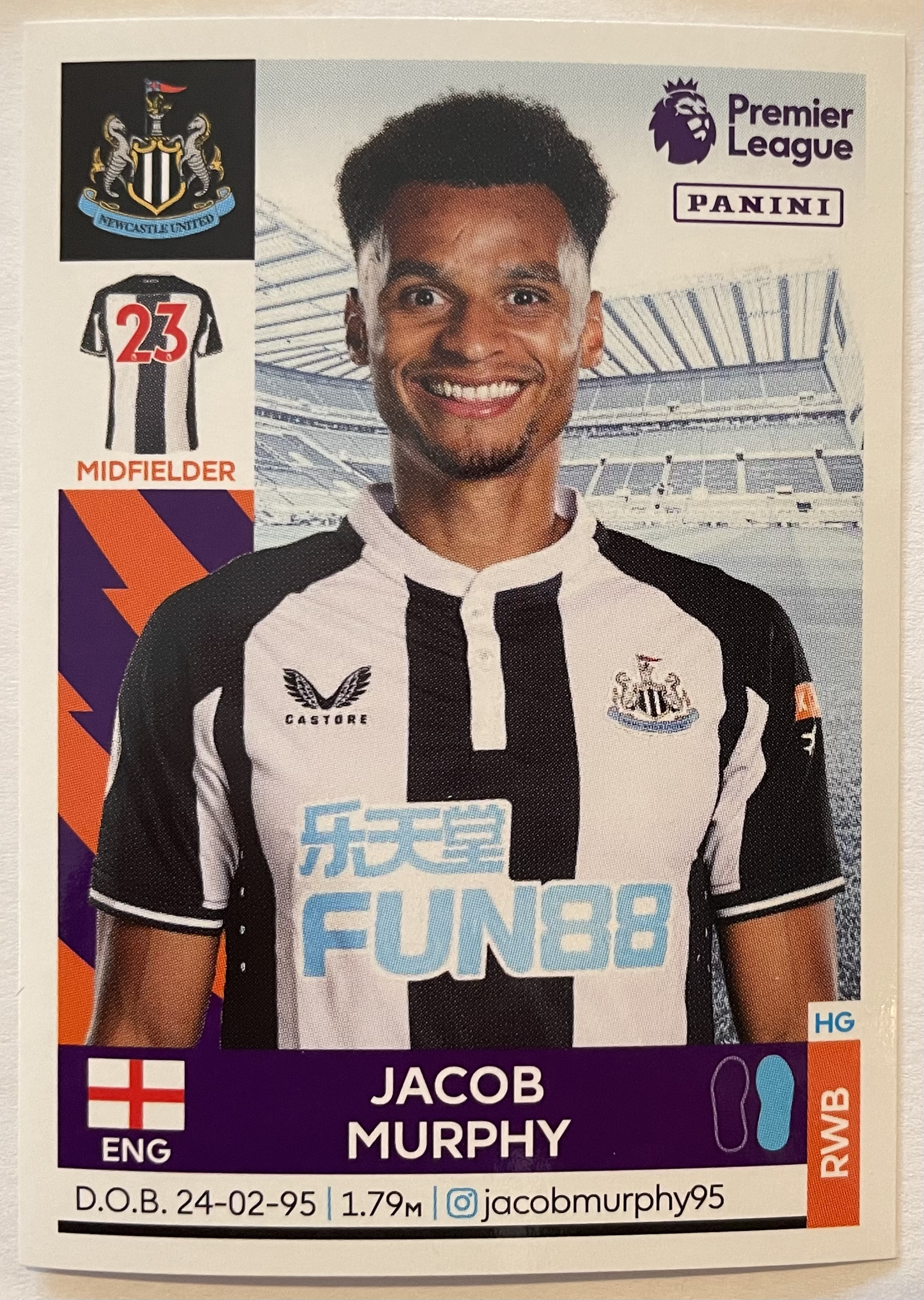 jacob murphy 2022 panini sticker