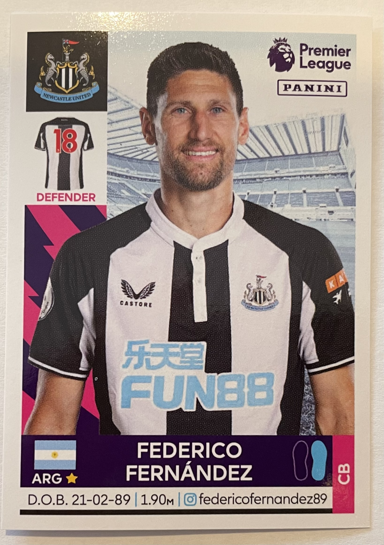 federico fernandez 2022 panini sticker