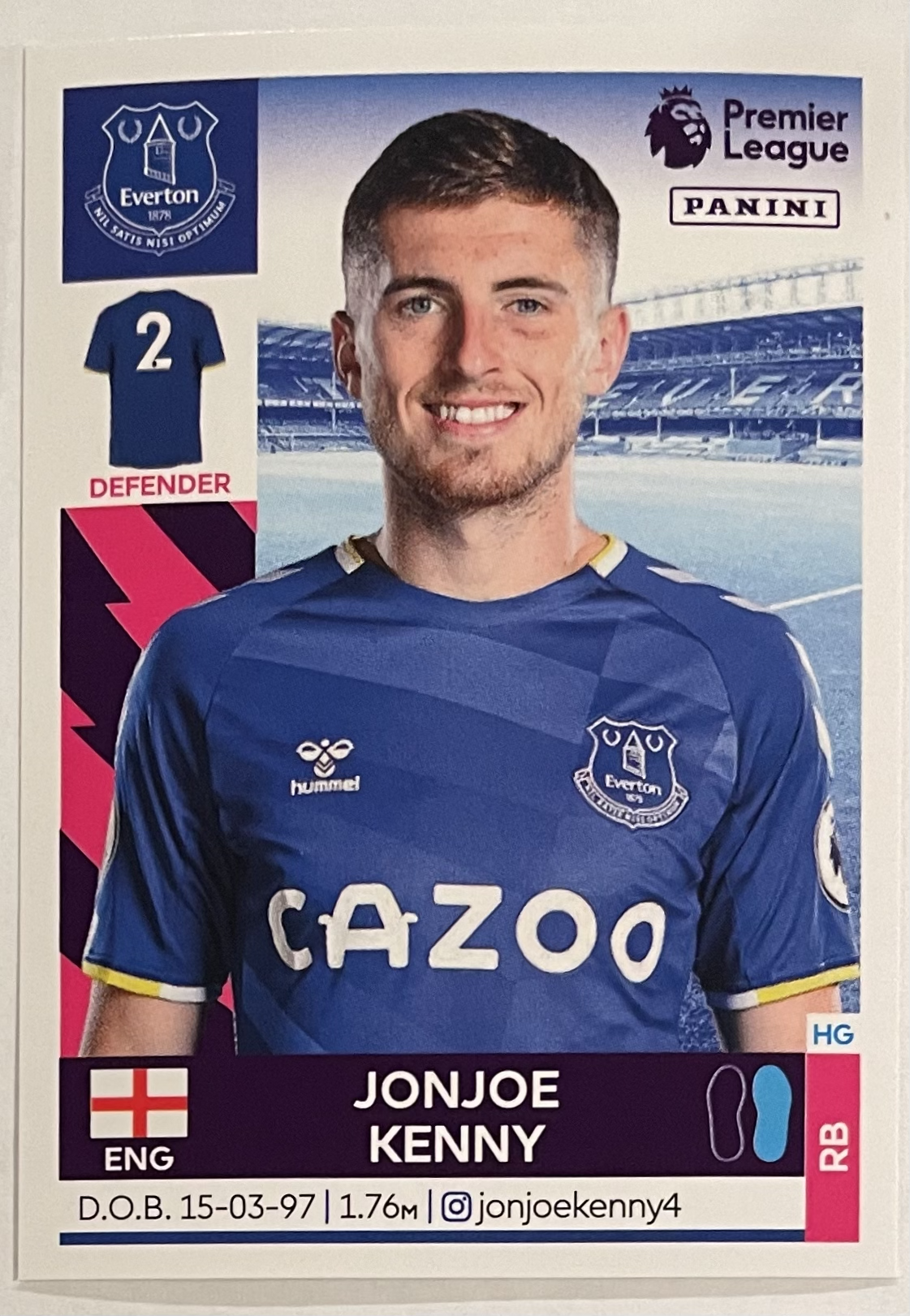 jonjoe kenny 2022 panini sticker