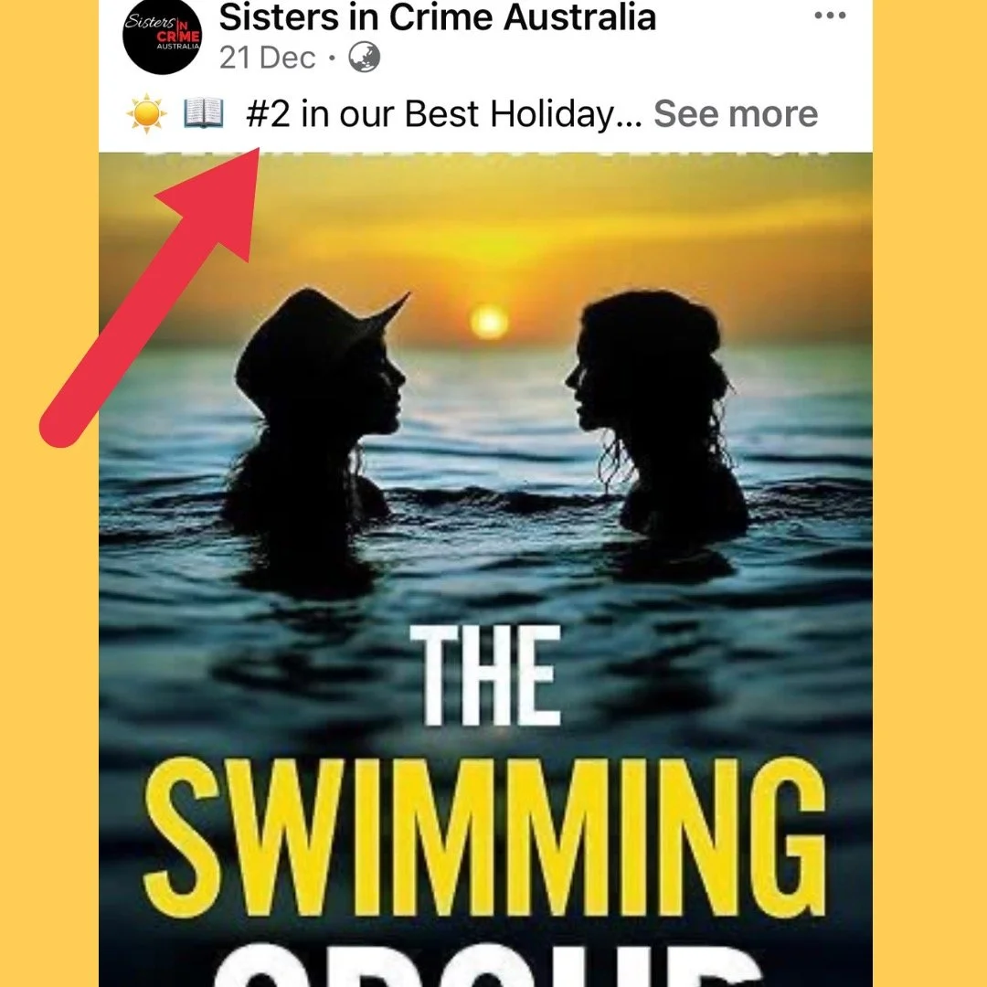 Thank you #sistersincrime for selecting my novel as your #2 Best Holiday Read! Thank you also to @joffebooks and @andreabarton Find on Kindle Unlimited, ebook, paperback or audio #theswimminggroup