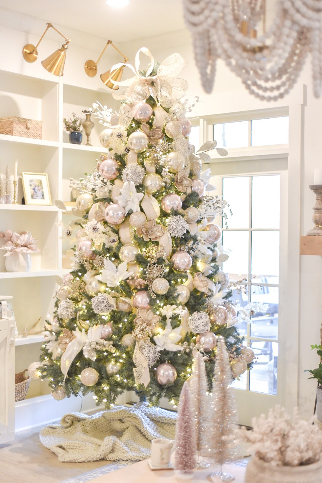 Blush And Champagne Christmas Tree Montgo Farmhouse