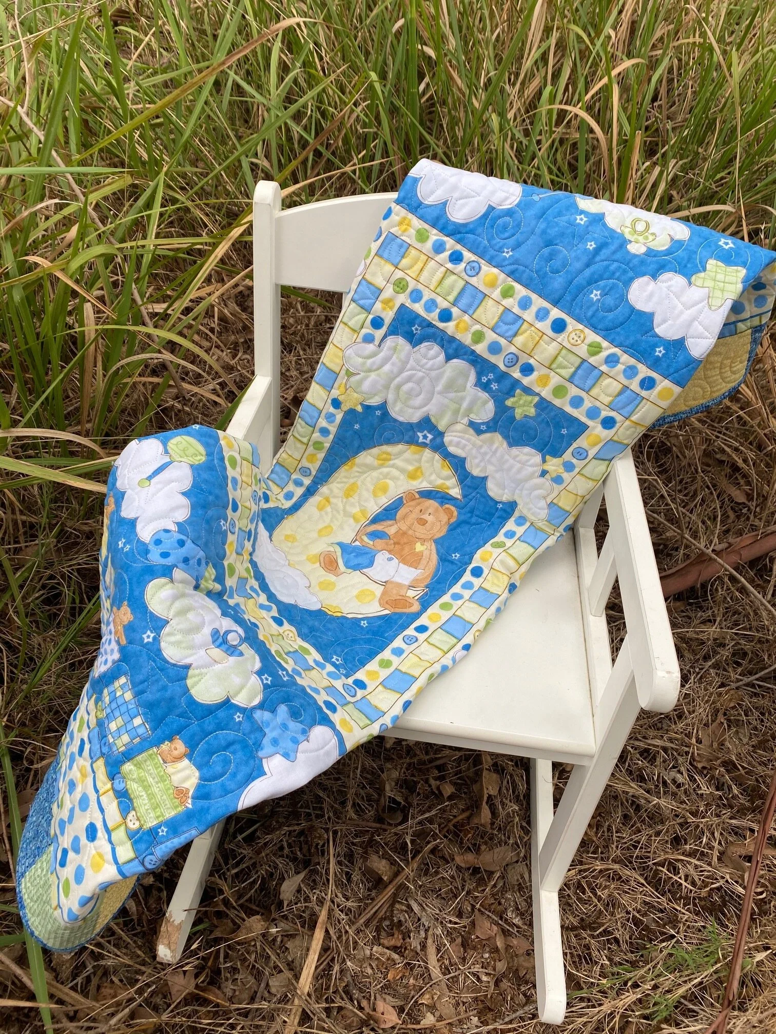 Blue Teddy Bear Quilt 