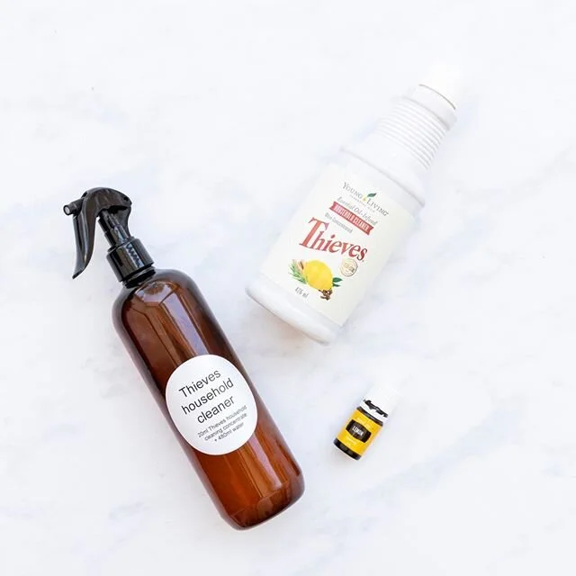 🍋🍃⁠THIEVES HOUSEHOLD CLEANER⁠
⁠
If you don't know about Young Living household concentrate, PLEASE try it!⁠
⁠
This was the first of the Thieves household products that I purchased and I have to say I am obsessed! Seriously this smells amazing, clea
