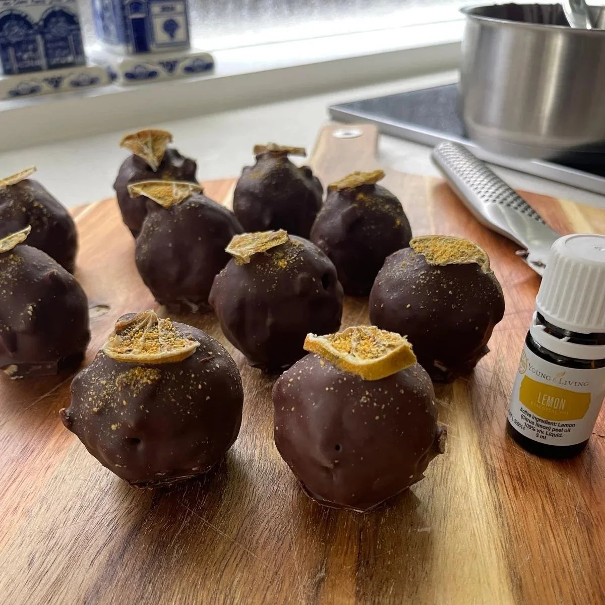 Roasted fruit and nut choc orange balls