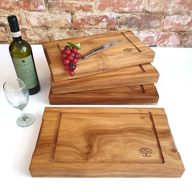 ANGSANA Wood! We're back to work full time now and finished a batch of amazing new Angsana carving boards.
We're celebrating full-production with a big promo - $40 off a set of 2 of these boards! (and we can ship to separate addresses - only $5 each