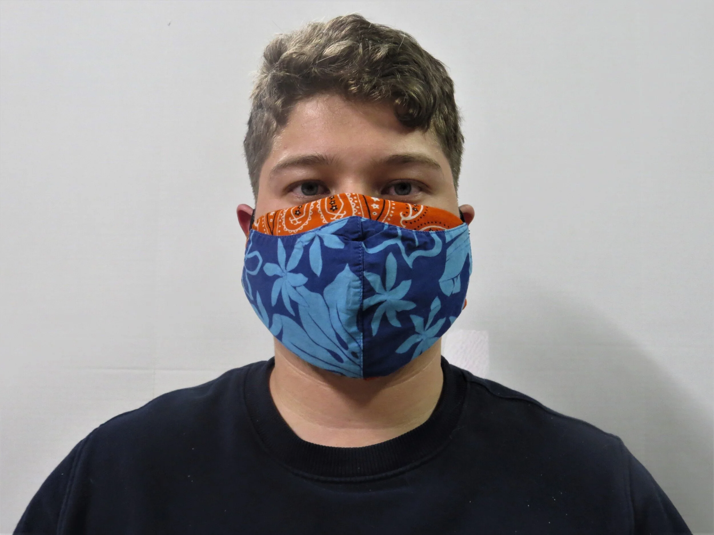 Blue Flower Mask & Orange Mask