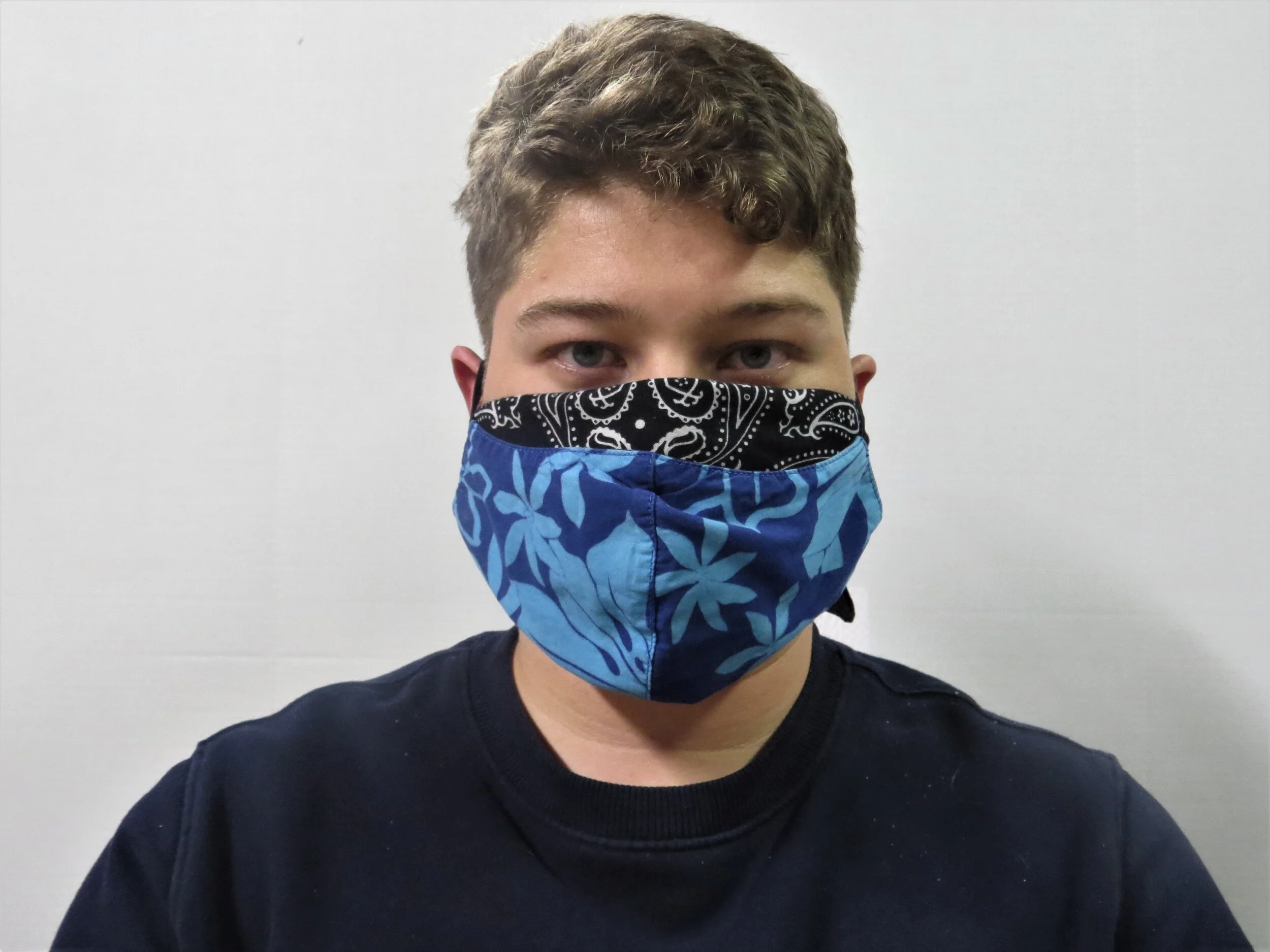 Blue Flower Mask & Black Mask