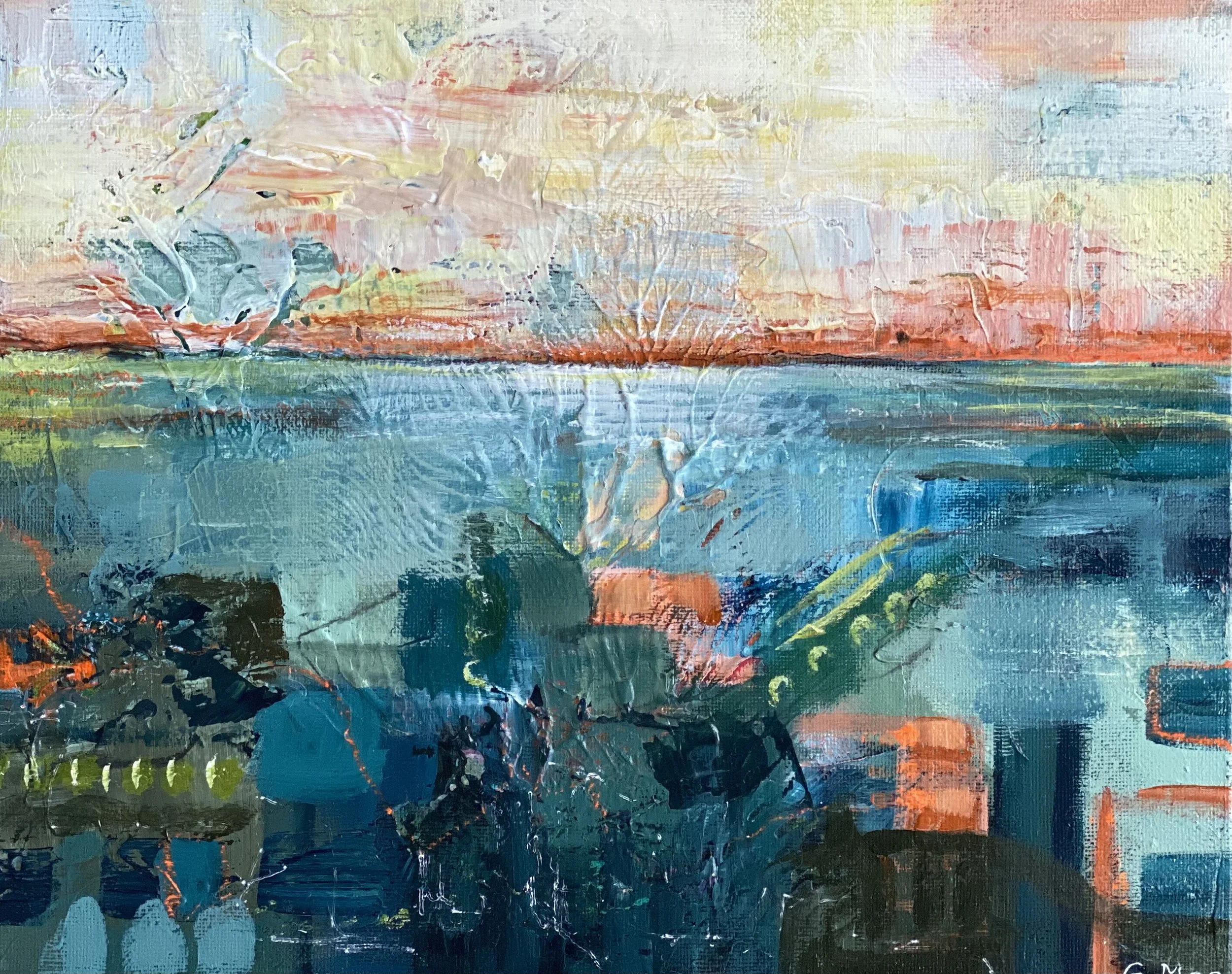 Gro Moe med eget maleri