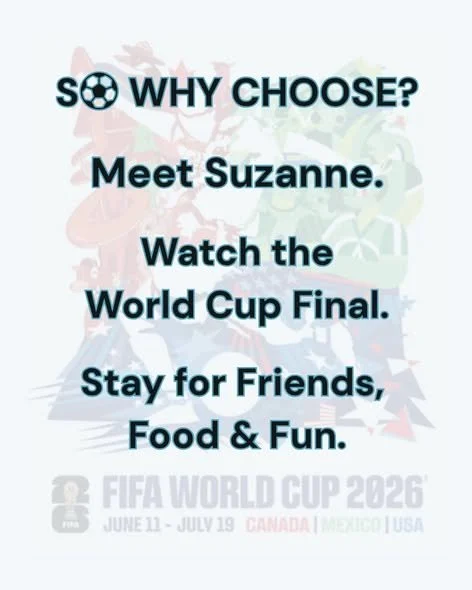 Fresh Perspectives: Music • Community • Conversation, featuring a FIFA World Cup Final Watch Party