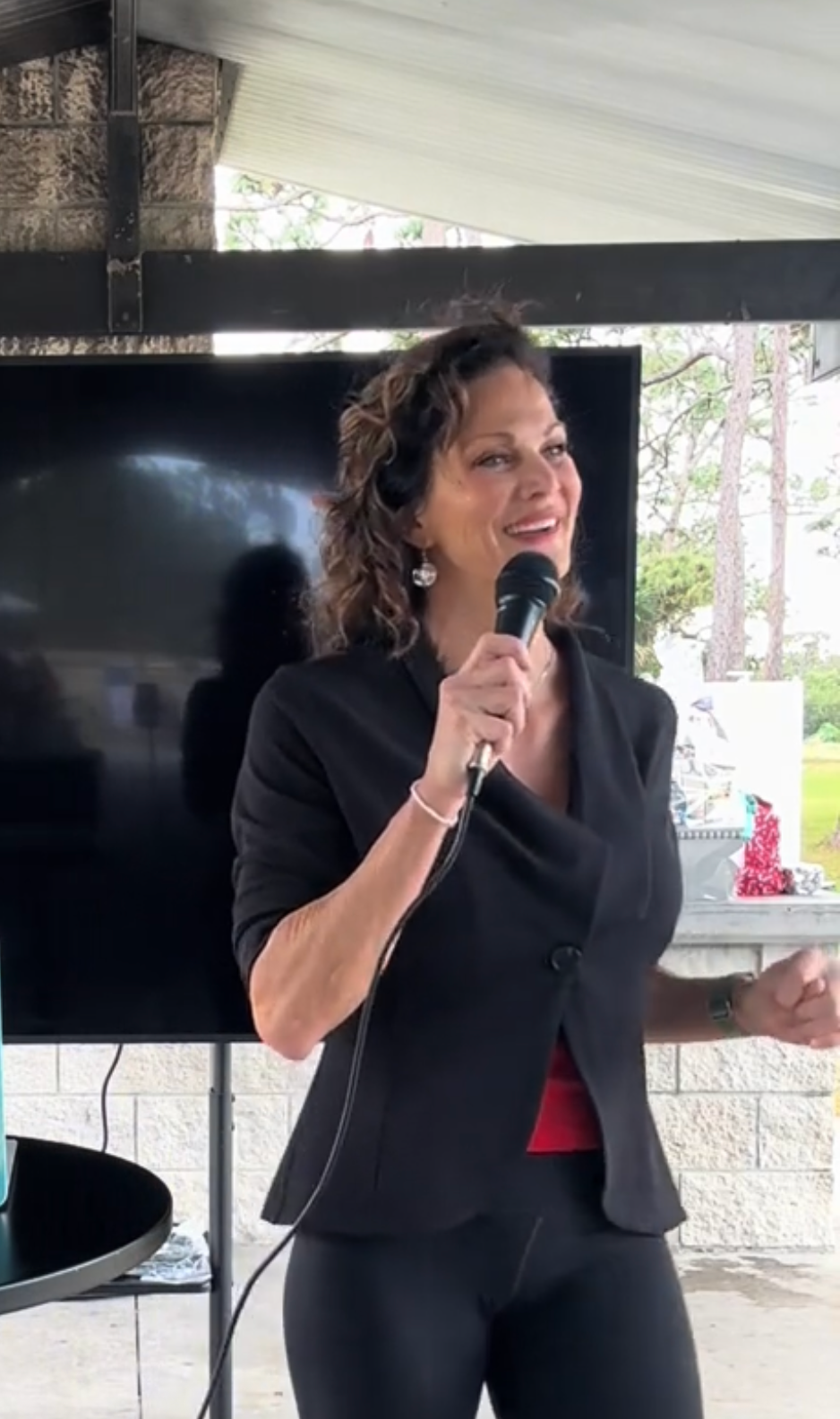 Coach Kerry speaking at a professional wellness event