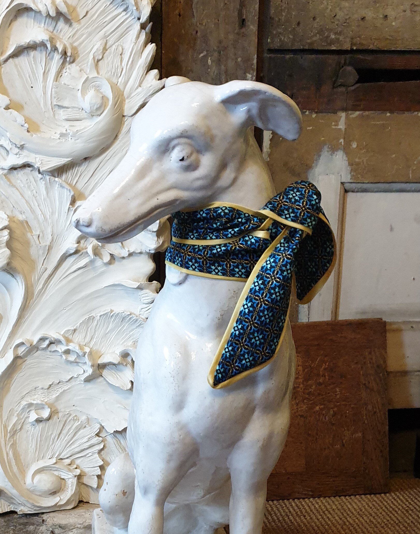 Rialto Silk twill scarf with yellow satin trim 1.jpg