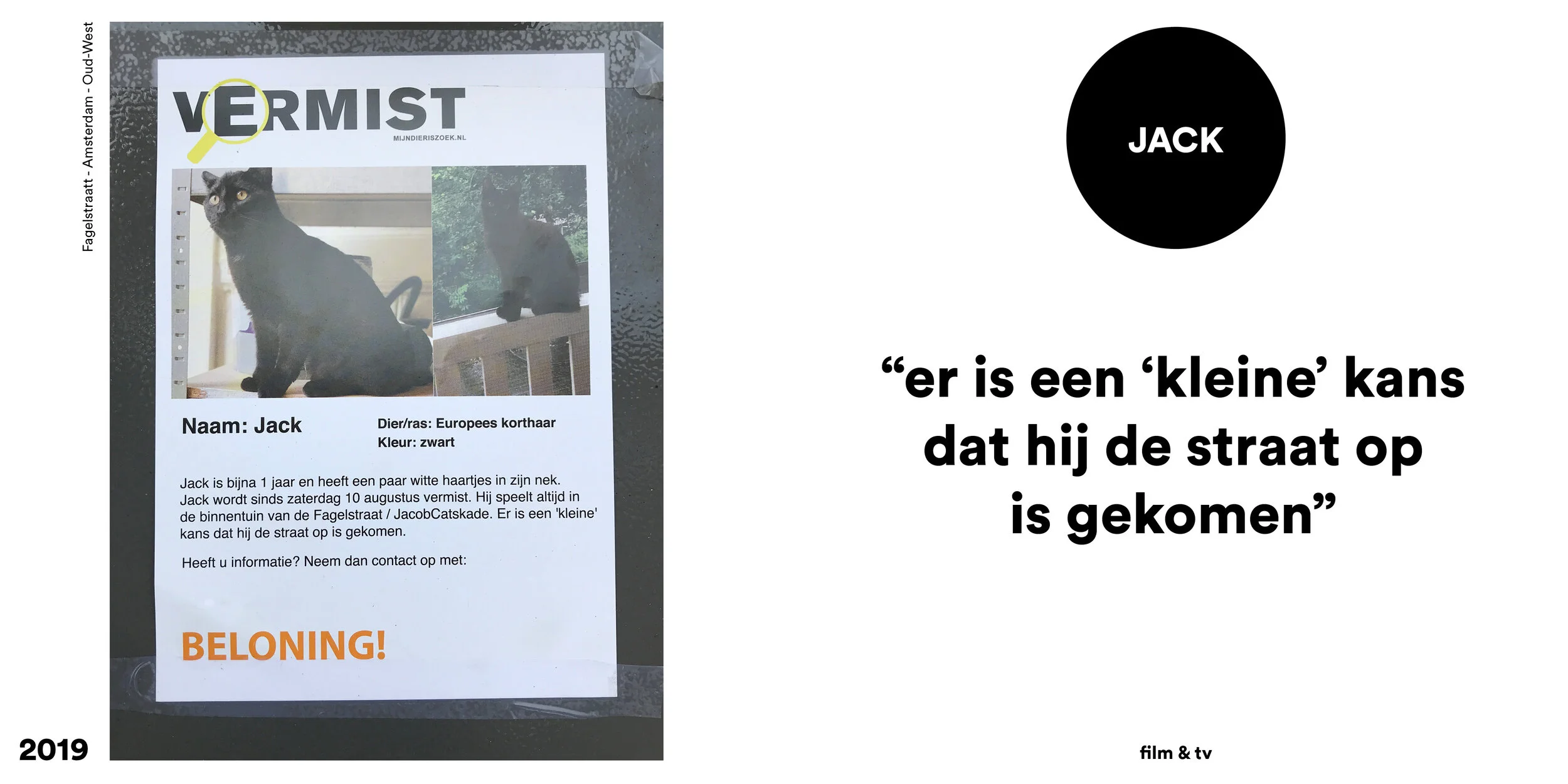 film & tv | 2019 | amsterdam | kat | poezenbriefje | vermist | jack